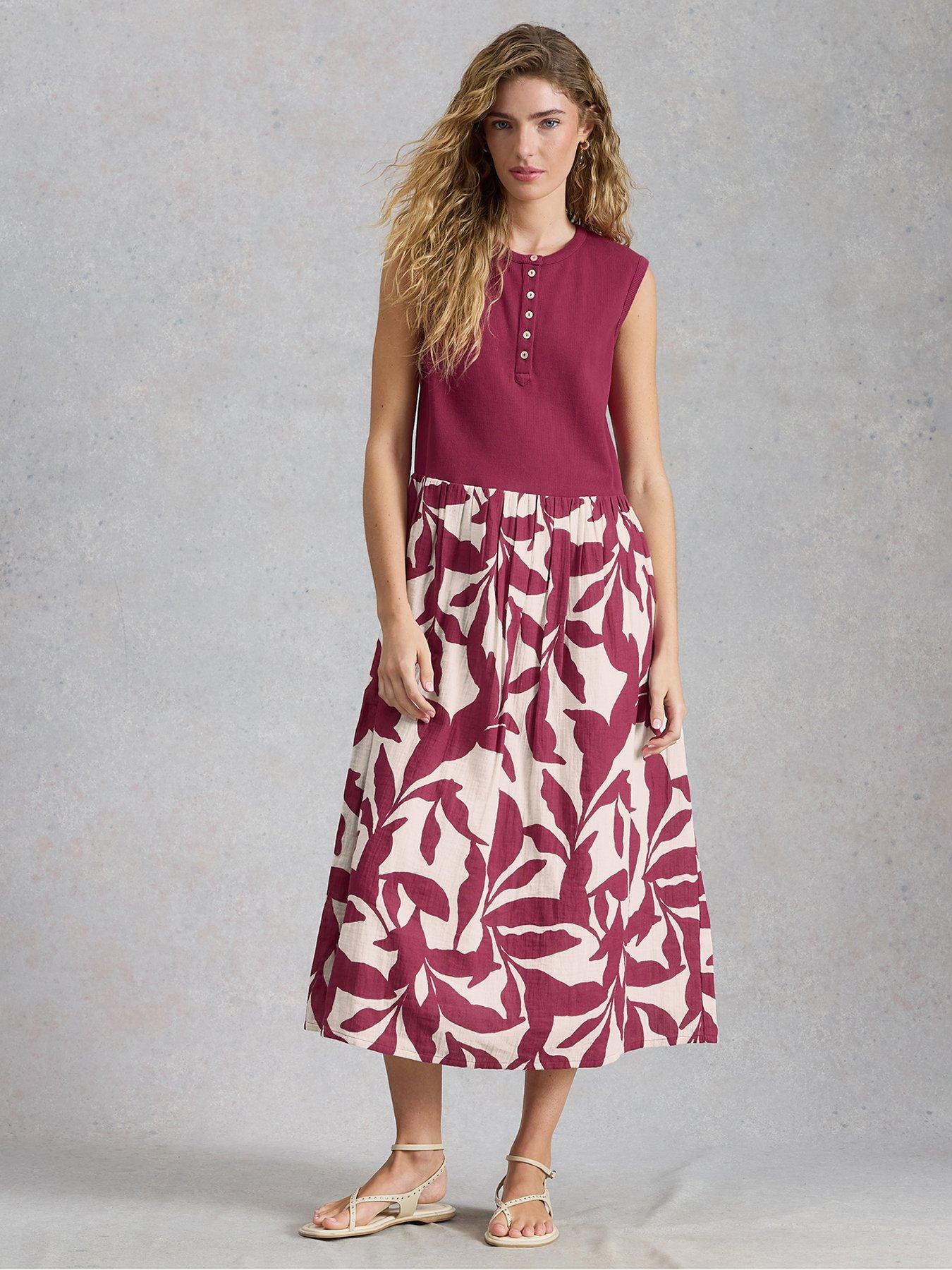 Image 1 of 6 of White Stuff Shay Jersey Mix Dress