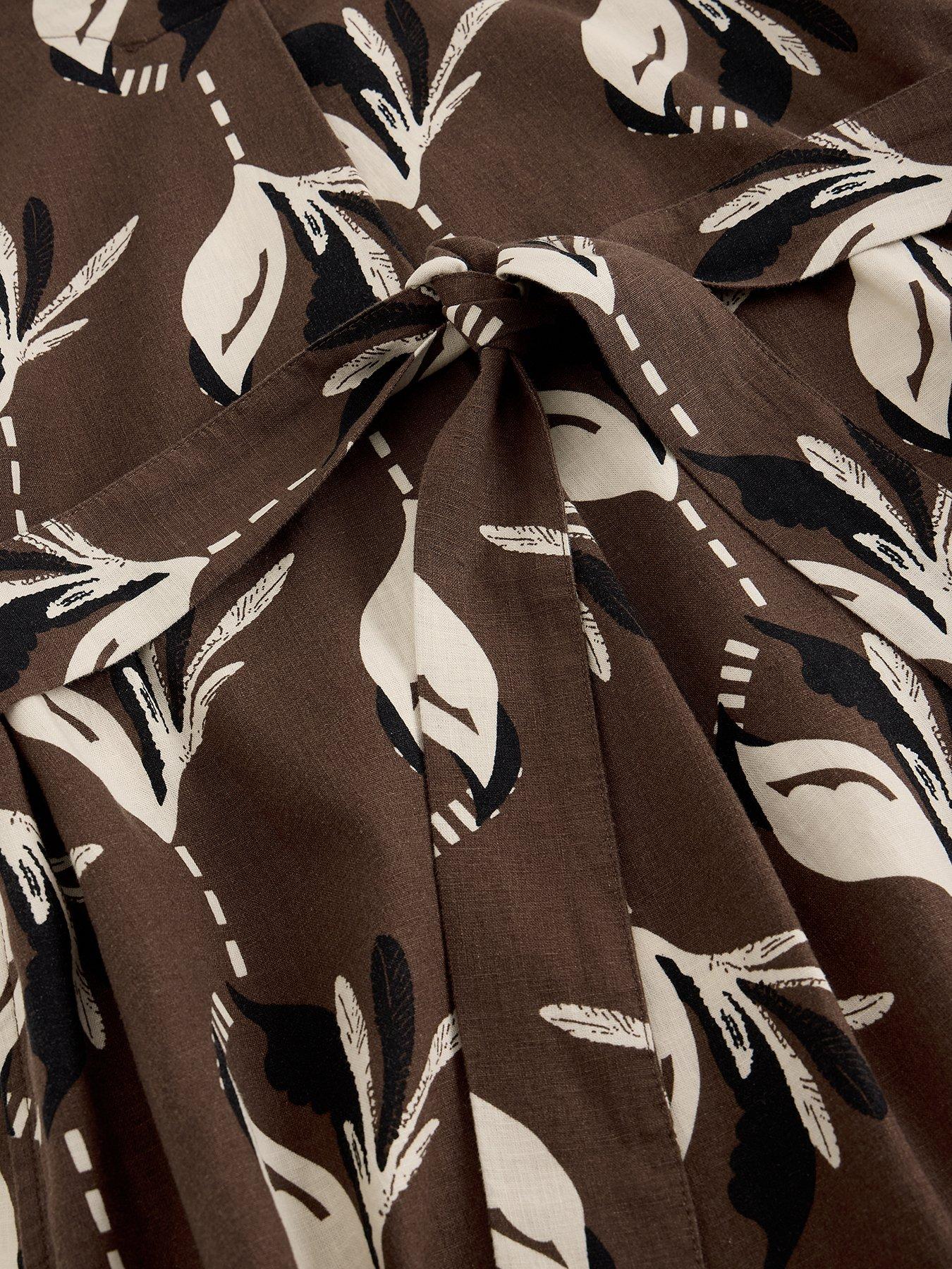 Image 6 of 6 of White Stuff Mimi Linen Blend Dress - Brown
