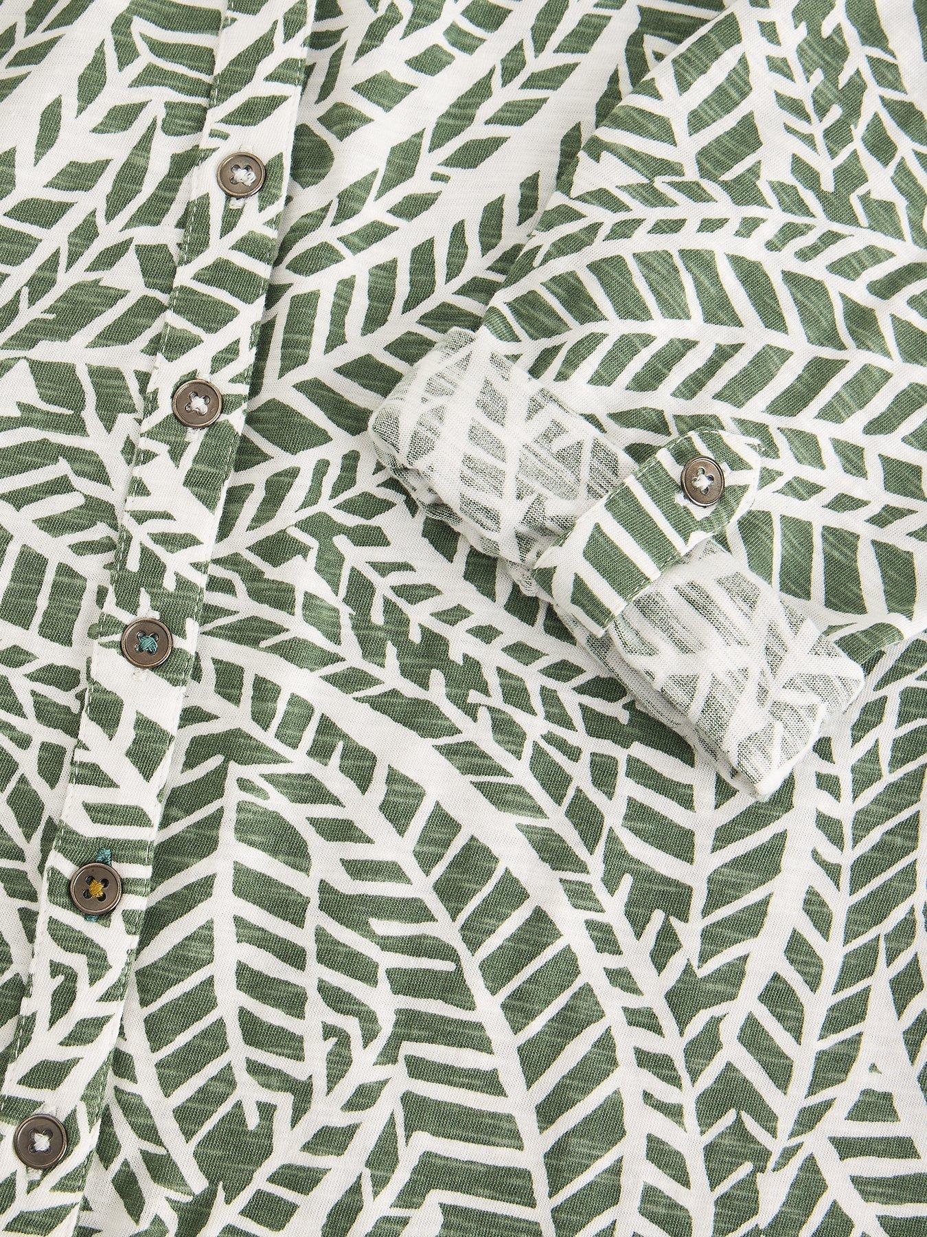 Image 6 of 6 of White Stuff Annie Jersey Embroidered Shirt - Green