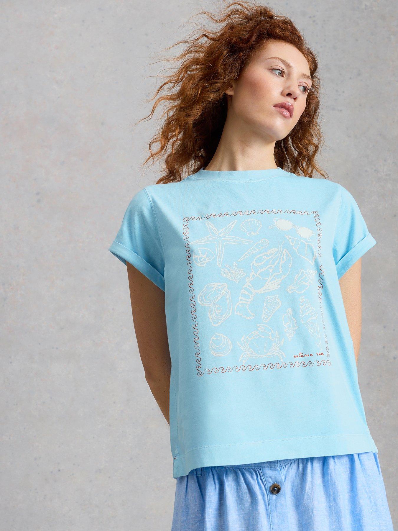 White Stuff Gina Graphic Tee - Blue