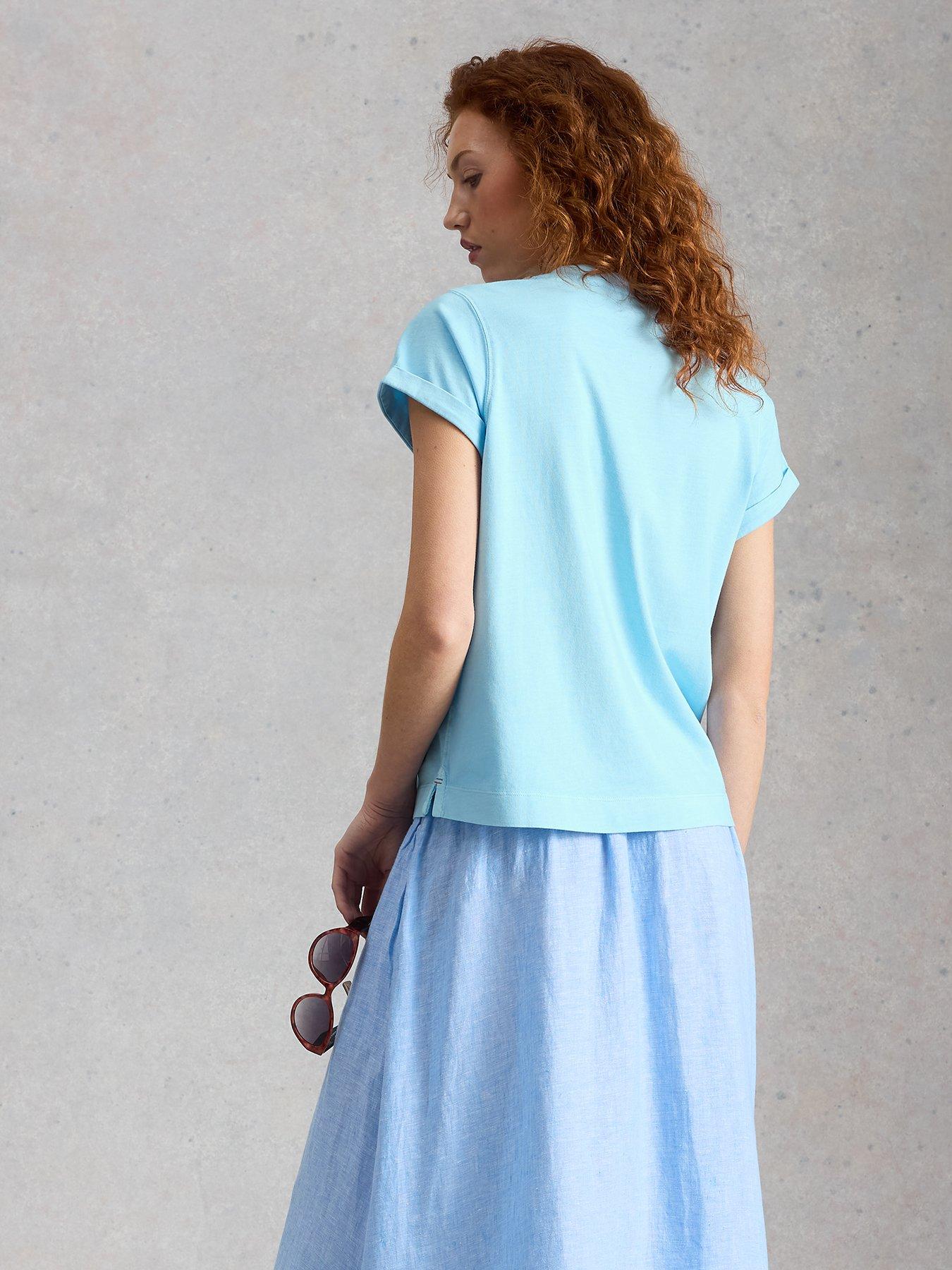 Image 2 of 6 of White Stuff Gina Graphic Tee - Blue