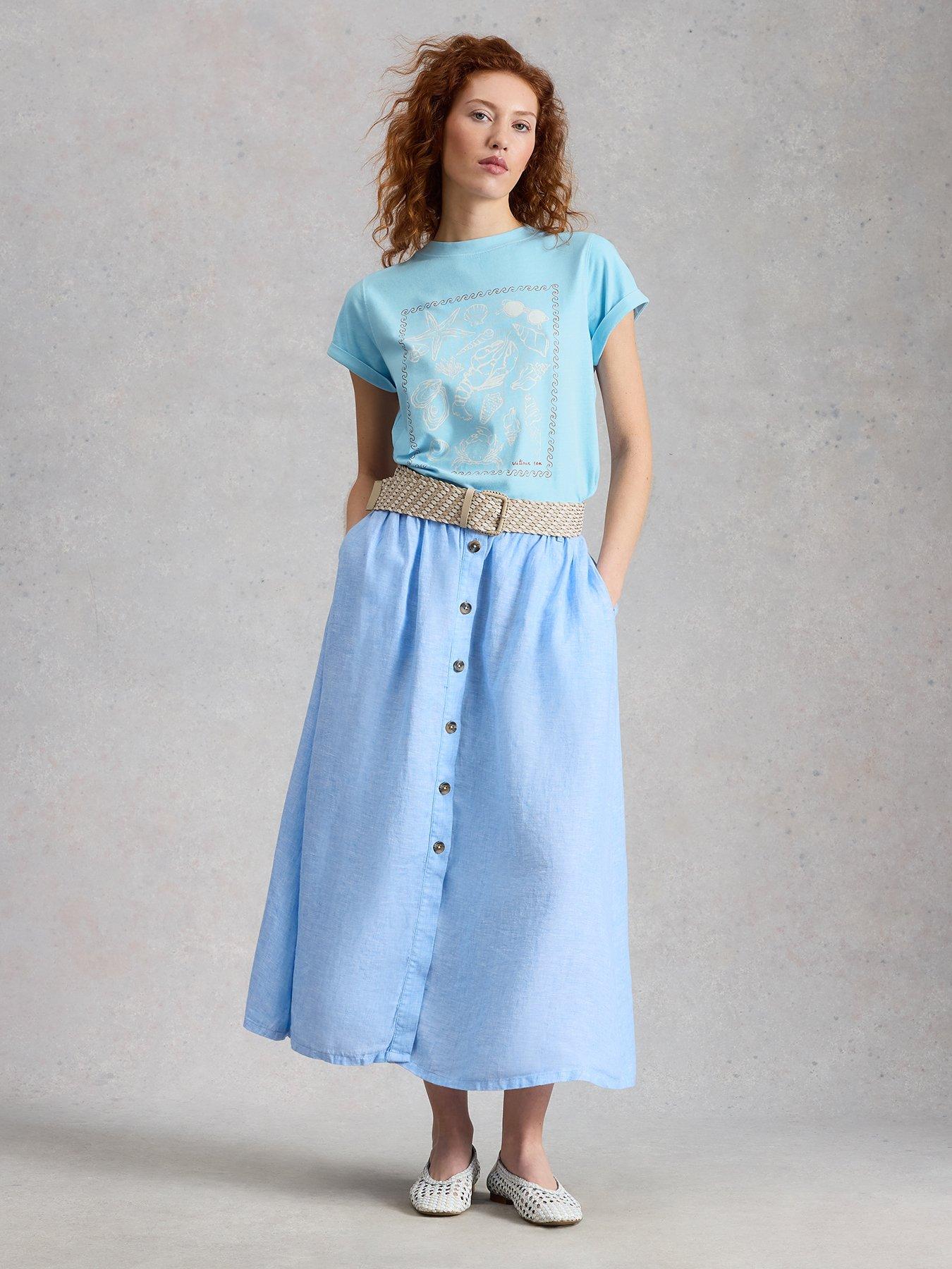 Image 3 of 6 of White Stuff Gina Graphic Tee - Blue
