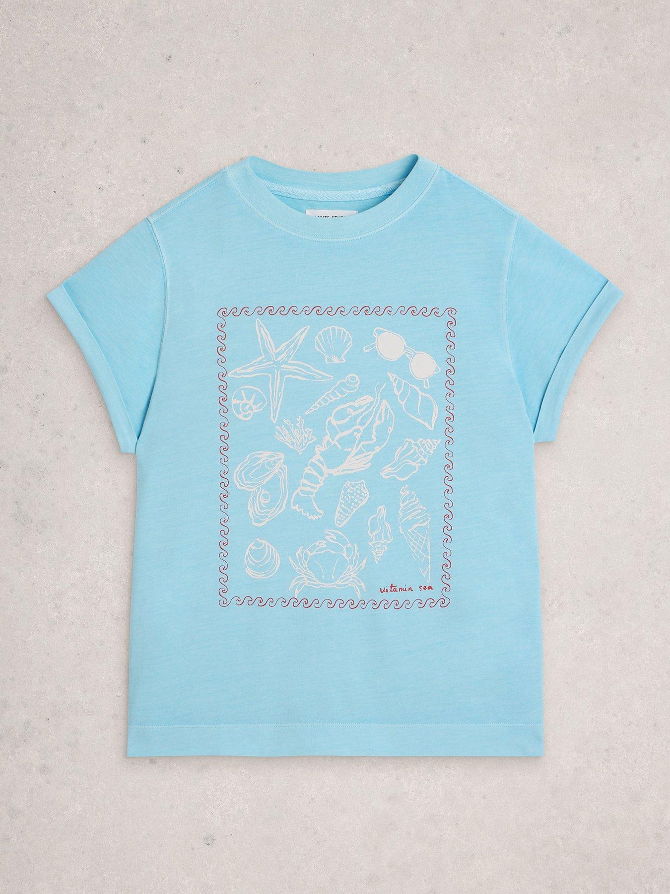 Image 5 of 6 of White Stuff Gina Graphic Tee - Blue