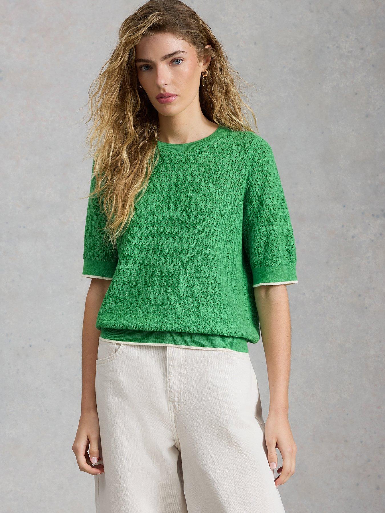 front image of white-stuff-holly-pointelle-tee
