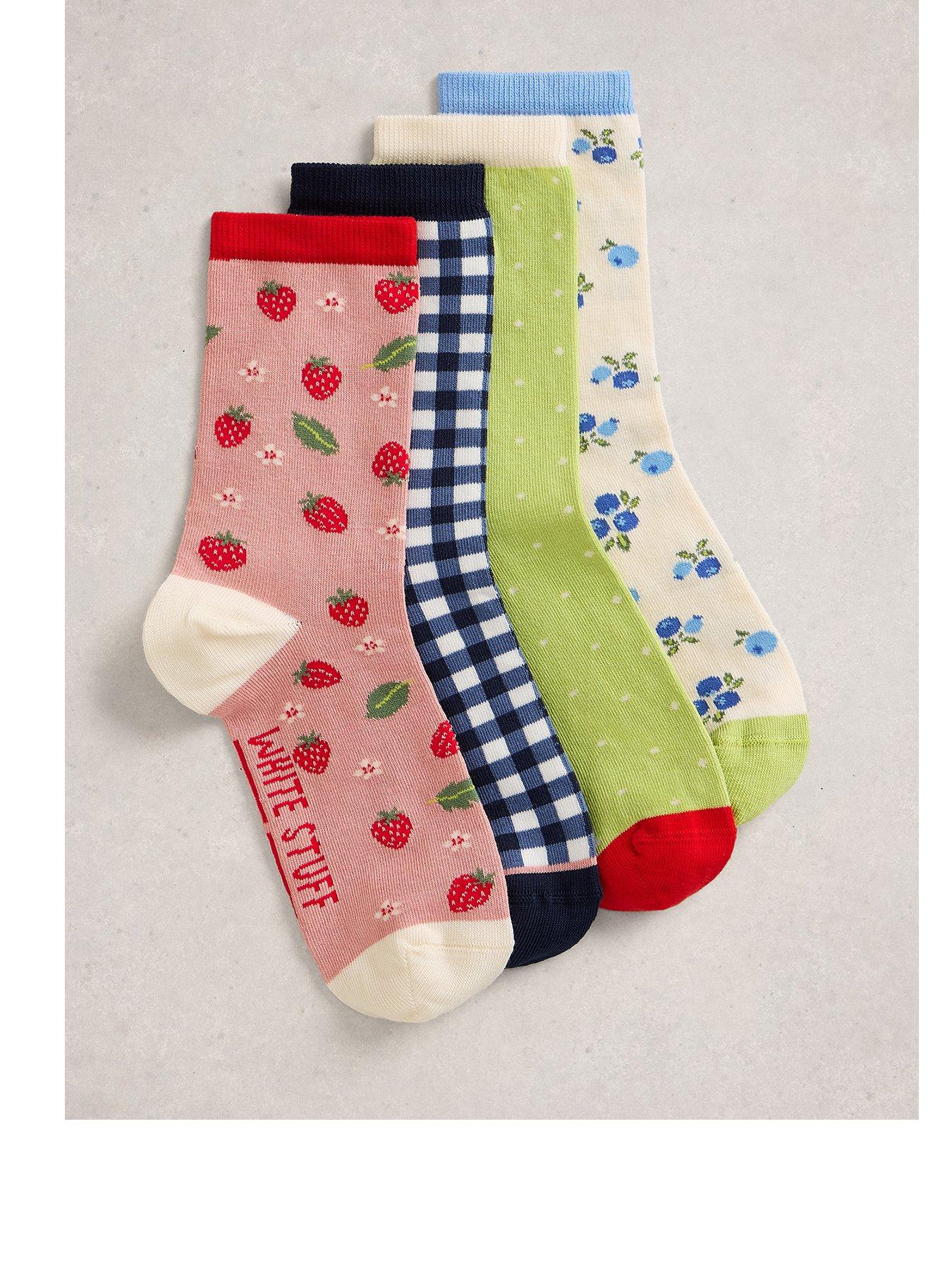 White Stuff 4pk Summer Fruit Ankle Socks