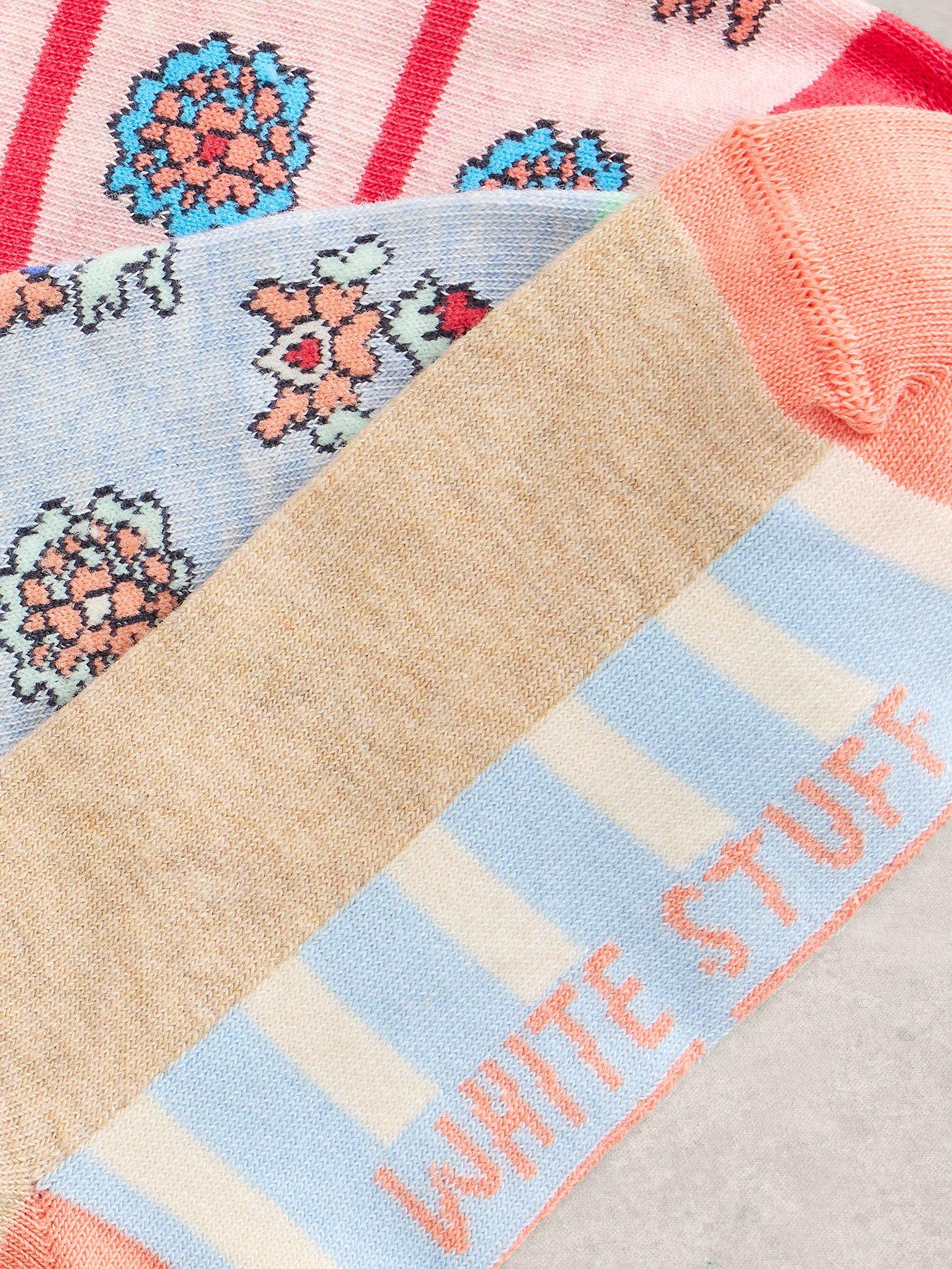  image of white-stuff-3pk-tile-print-trainer-socks