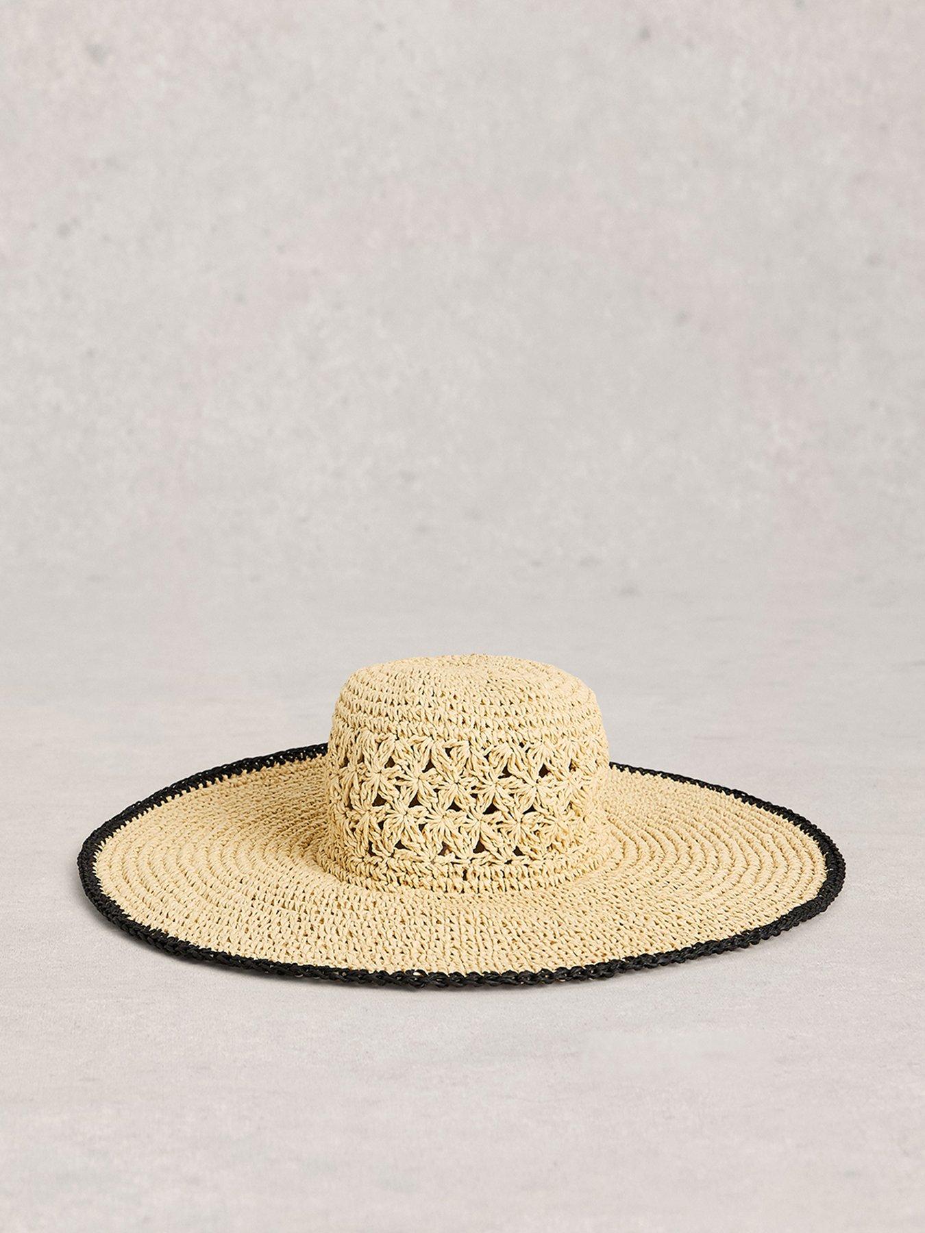 White Stuff Wide Brim Crochet Hat