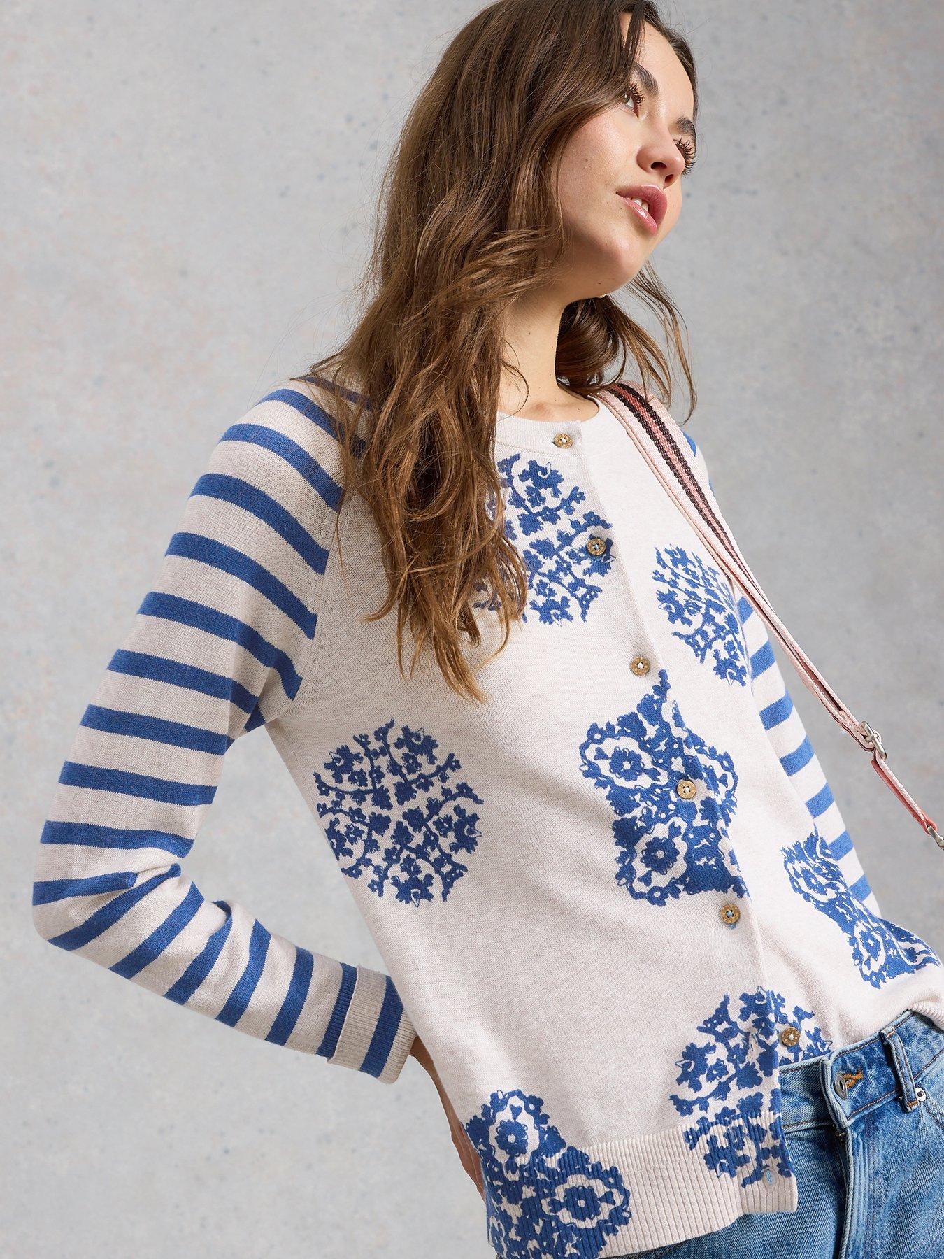 Image 4 of 6 of White Stuff Lulu Print Cardigan - Ivory