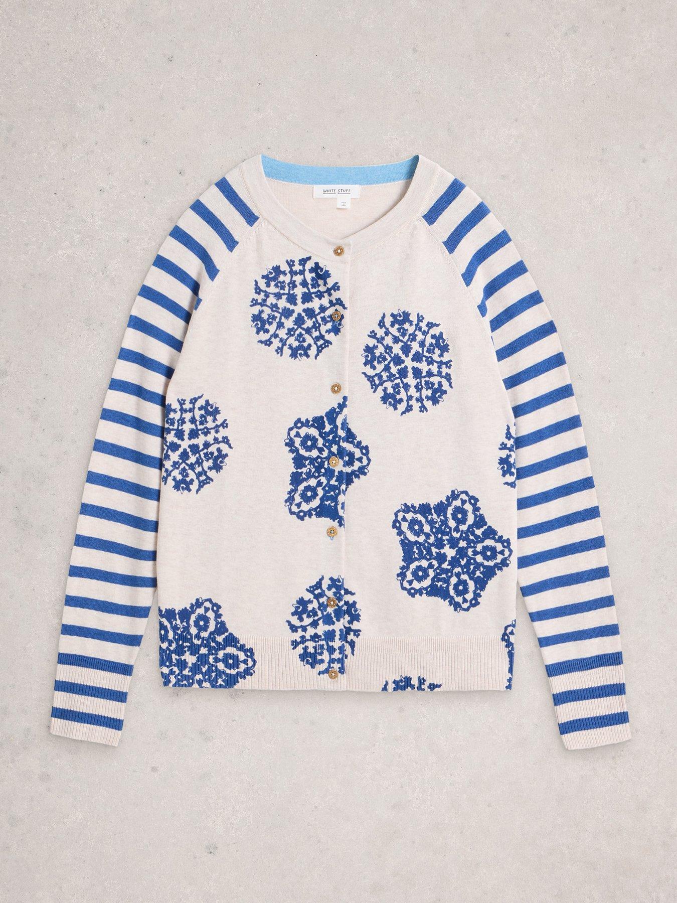 Image 5 of 6 of White Stuff Lulu Print Cardigan - Ivory