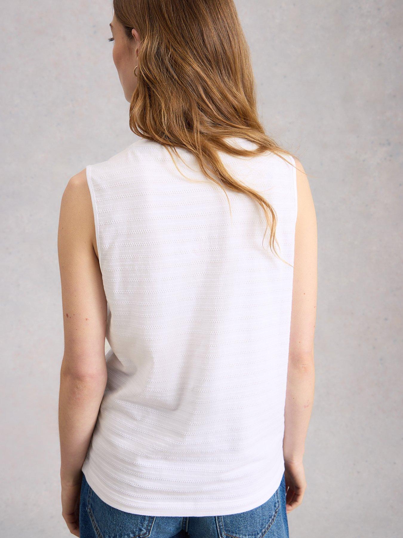 Image 2 of 6 of White Stuff Nora Texture Notch Vest - White