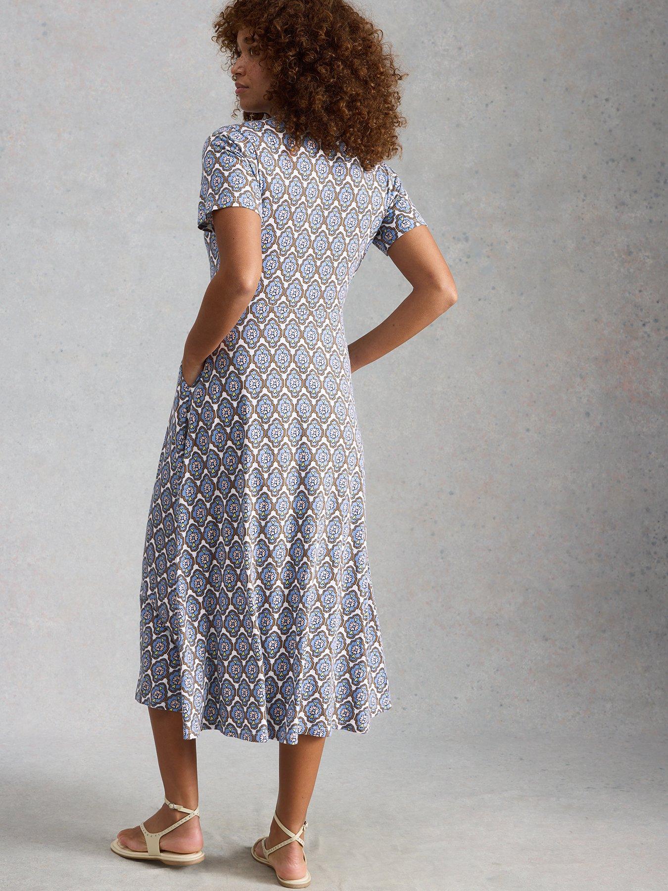 Image 2 of 6 of White Stuff Rua Jersey Shirt Dress - Blue