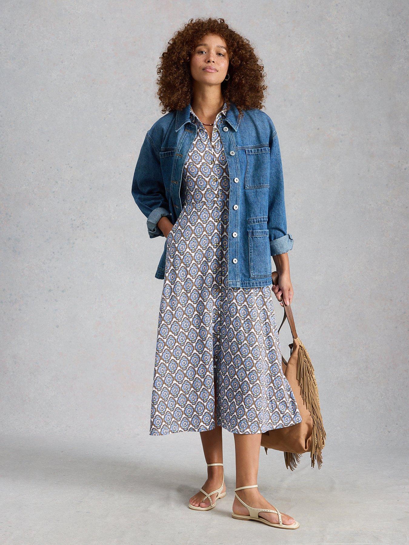 Image 3 of 6 of White Stuff Rua Jersey Shirt Dress - Blue