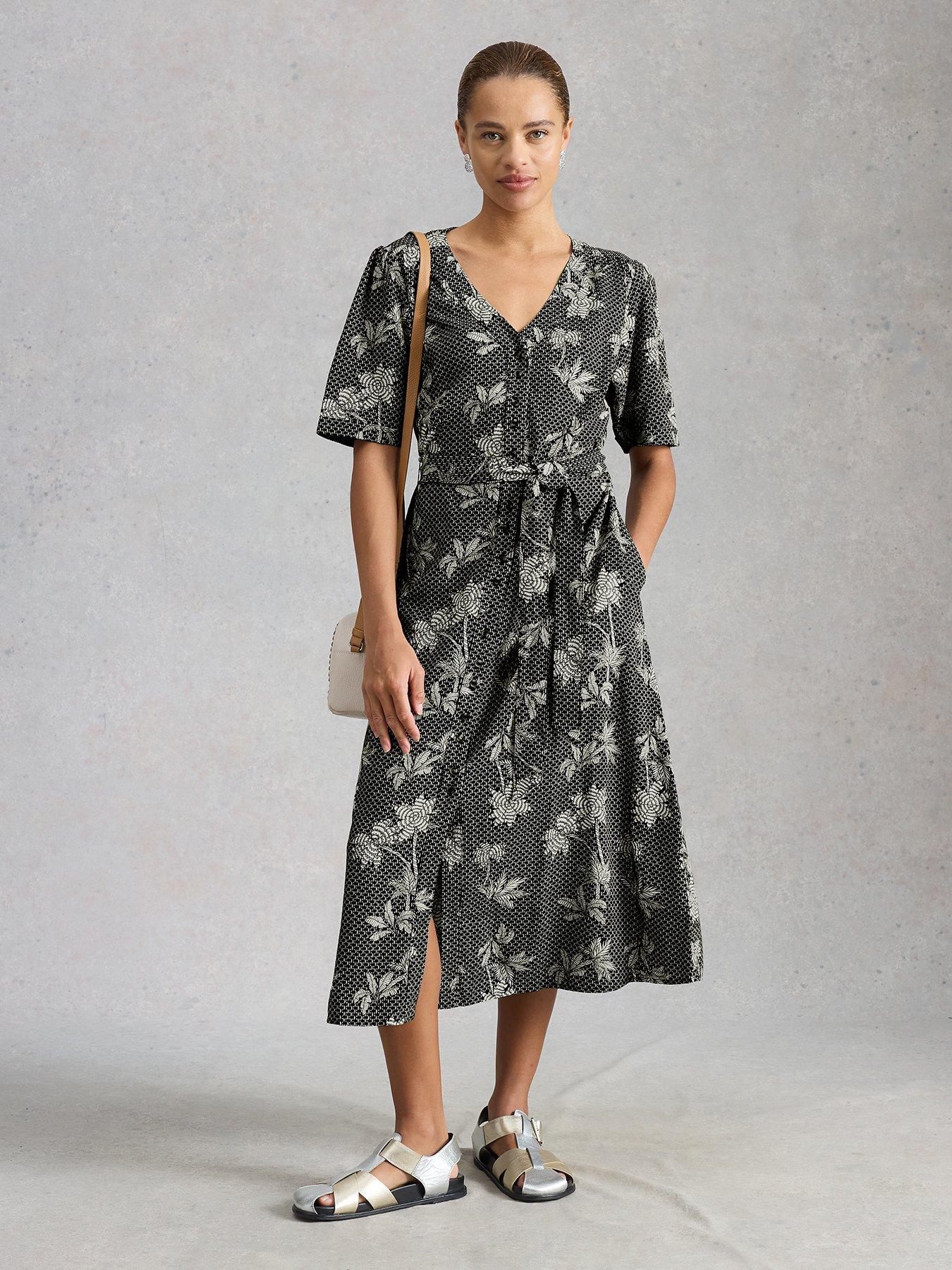 Image 3 of 6 of White Stuff Val Linen Blend Dress - Black