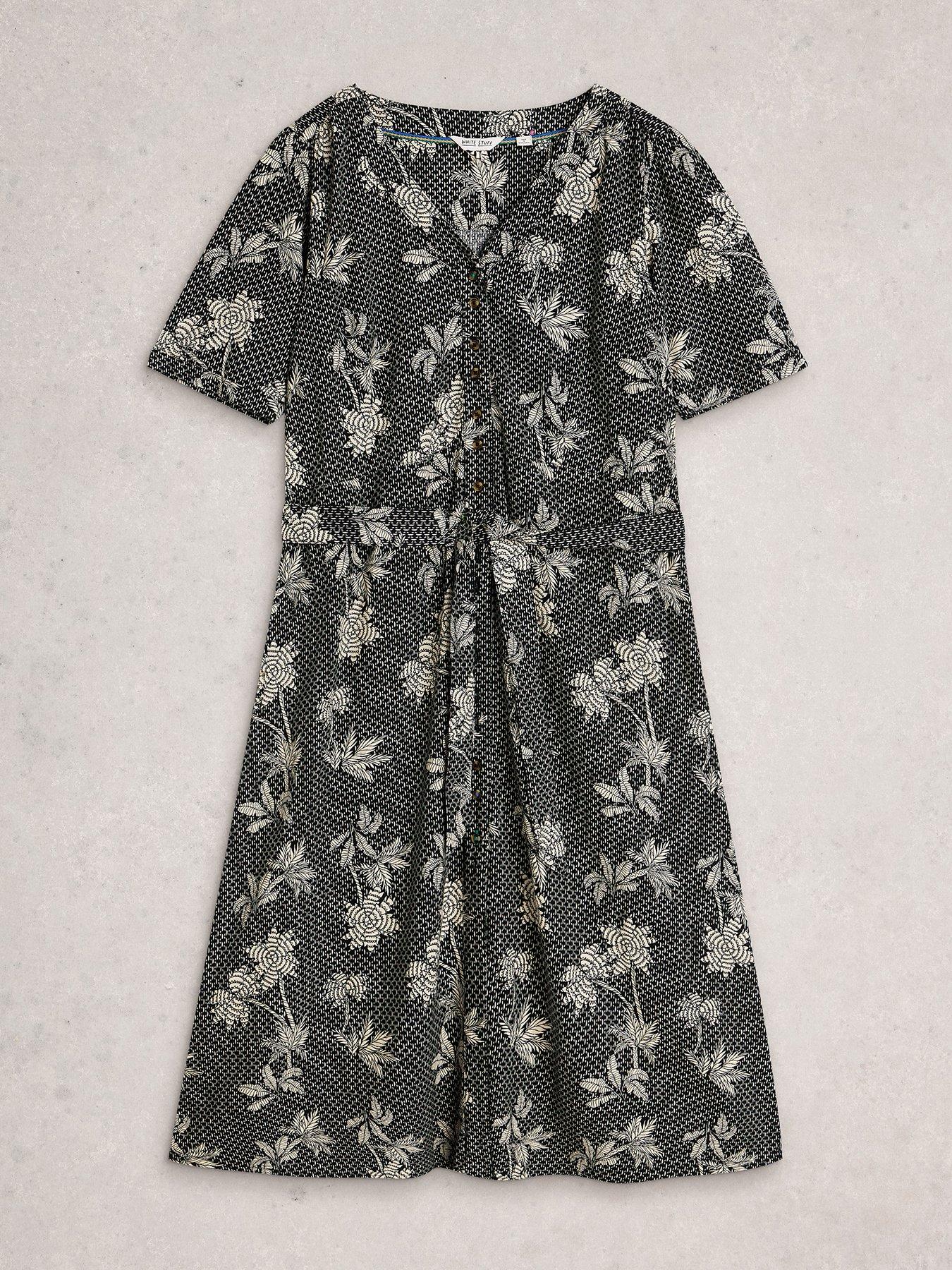 Image 5 of 6 of White Stuff Val Linen Blend Dress - Black