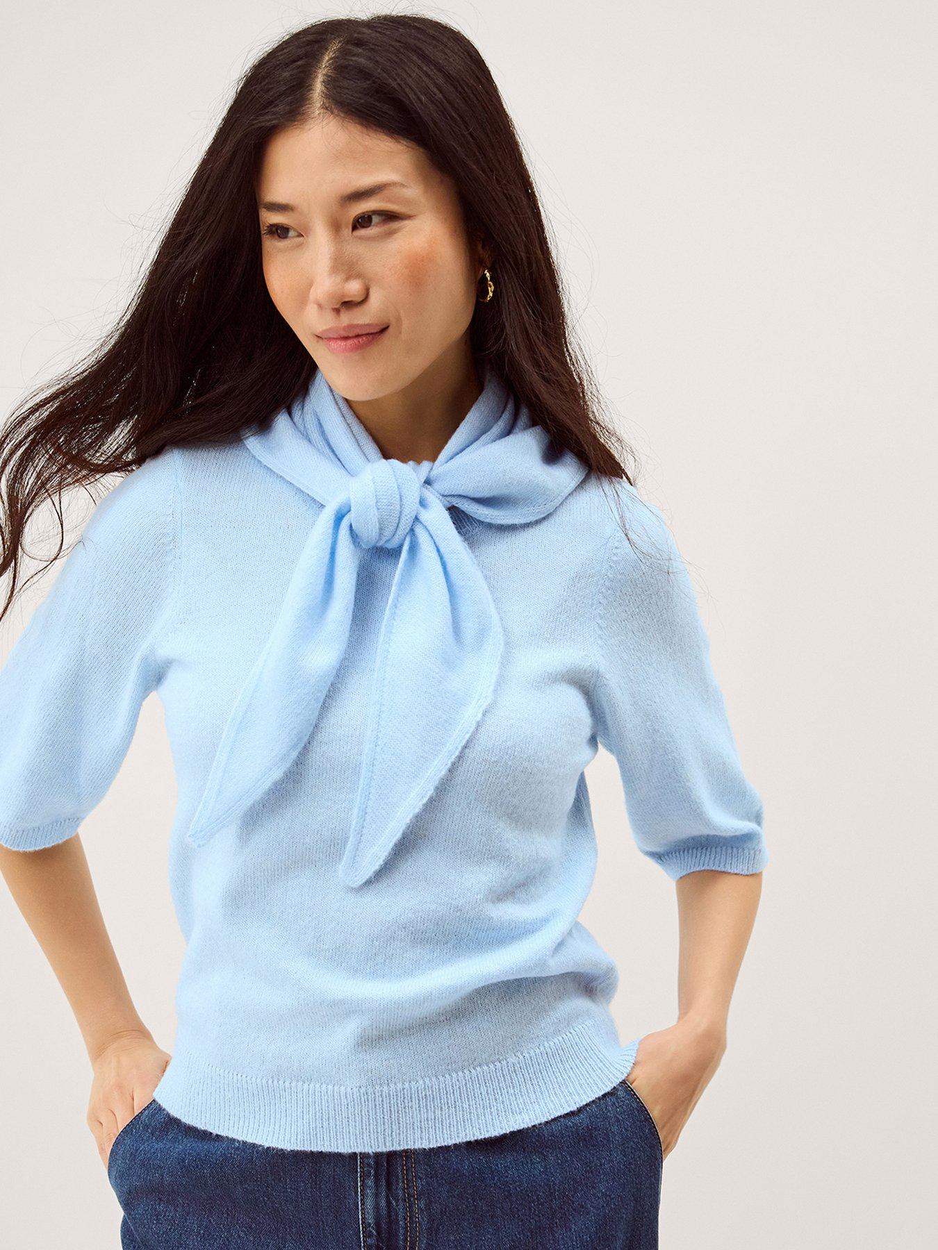 Monsoon Sadie Scarf Jumper - Blue