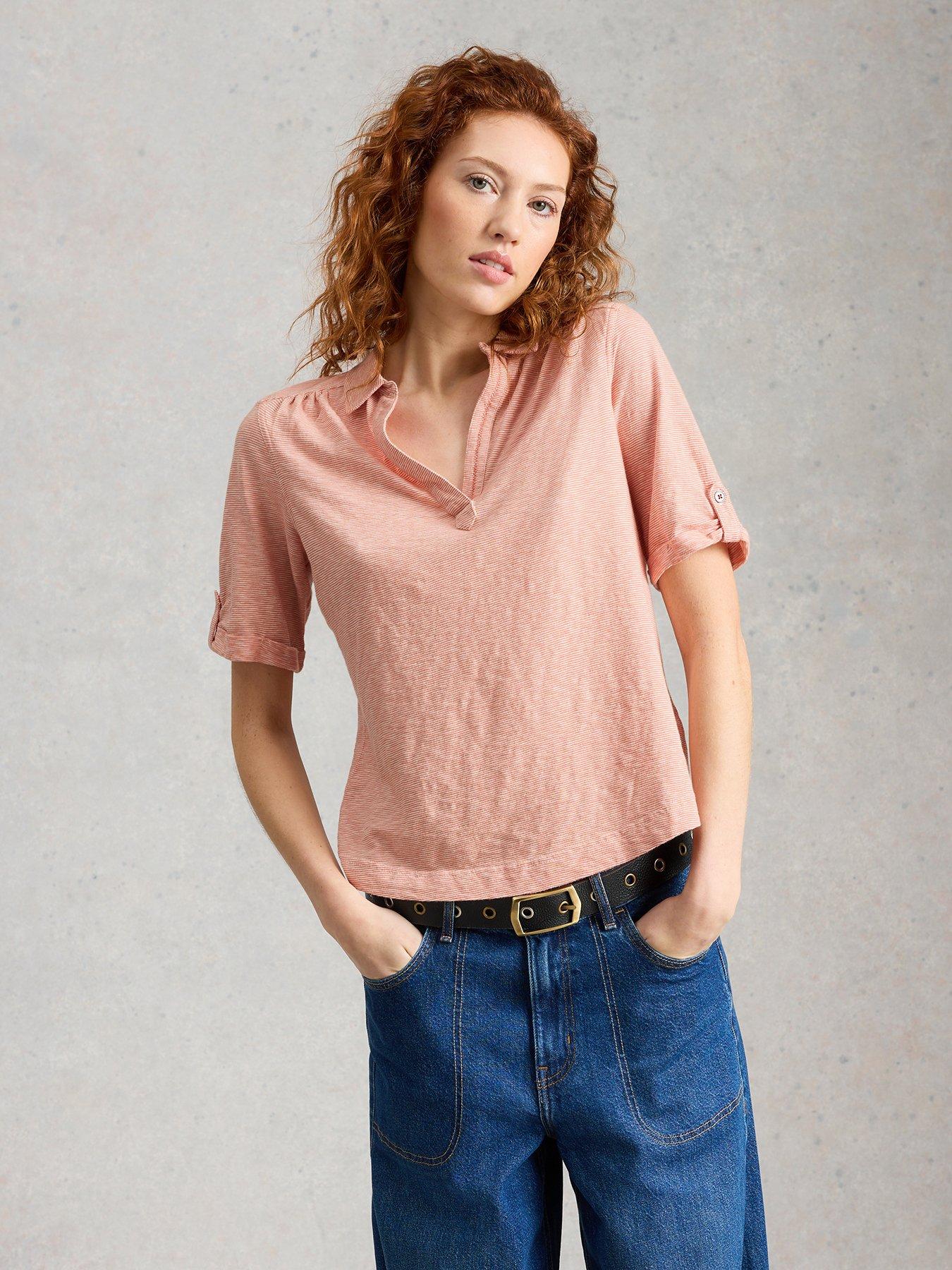 front image of white-stuff-allie-ss-stripe-shirt
