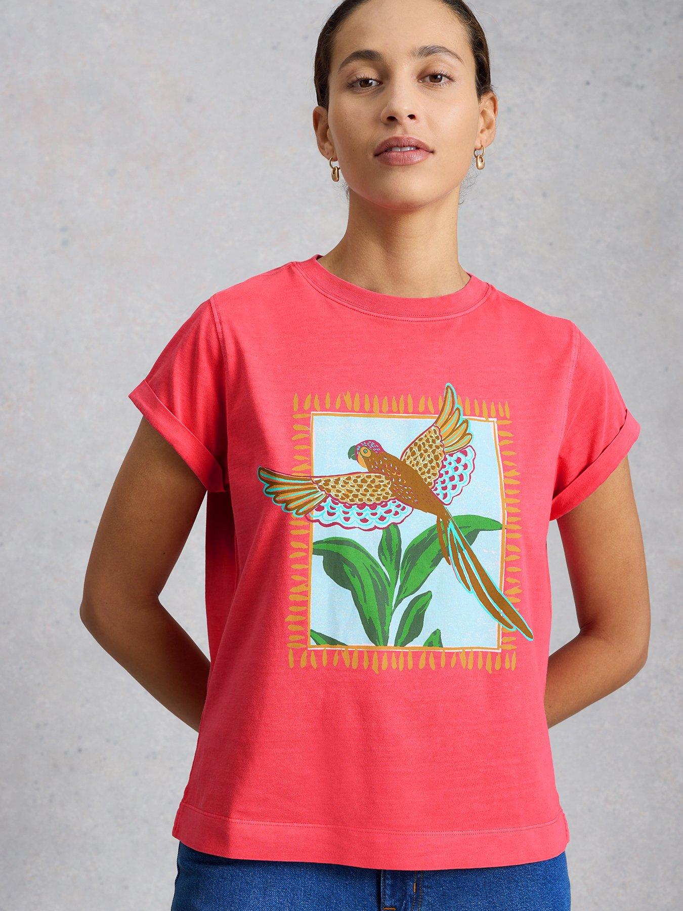 Image 1 of 6 of White Stuff Gina Graphic Tee - Pink