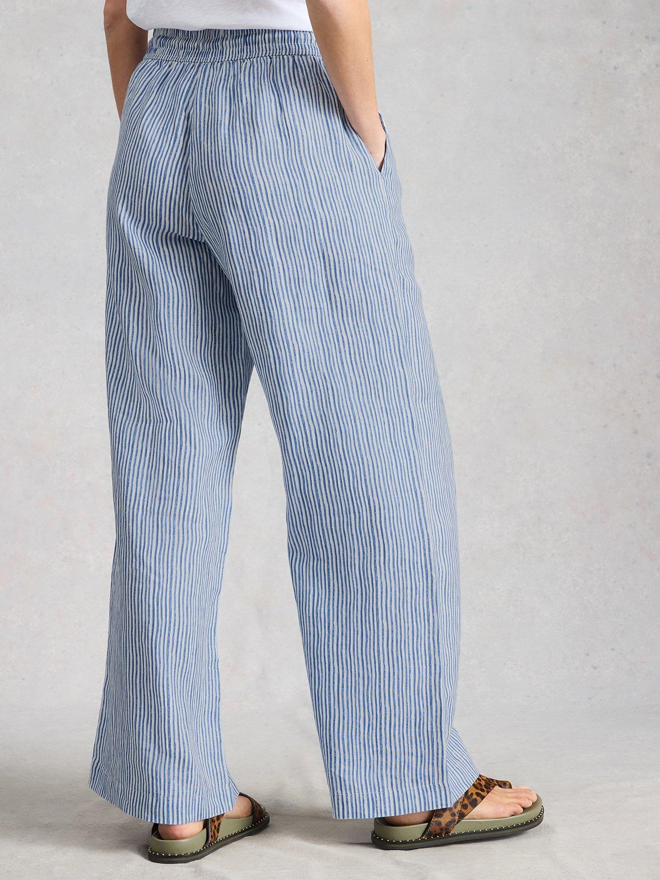  image of white-stuff-ally-linen-wide-leg-trouser
