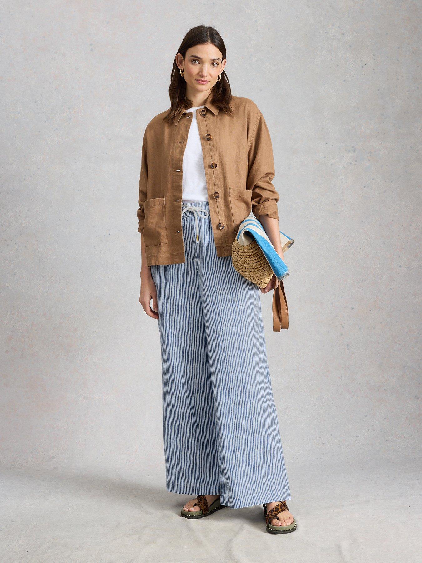  image of white-stuff-ally-linen-wide-leg-trouser