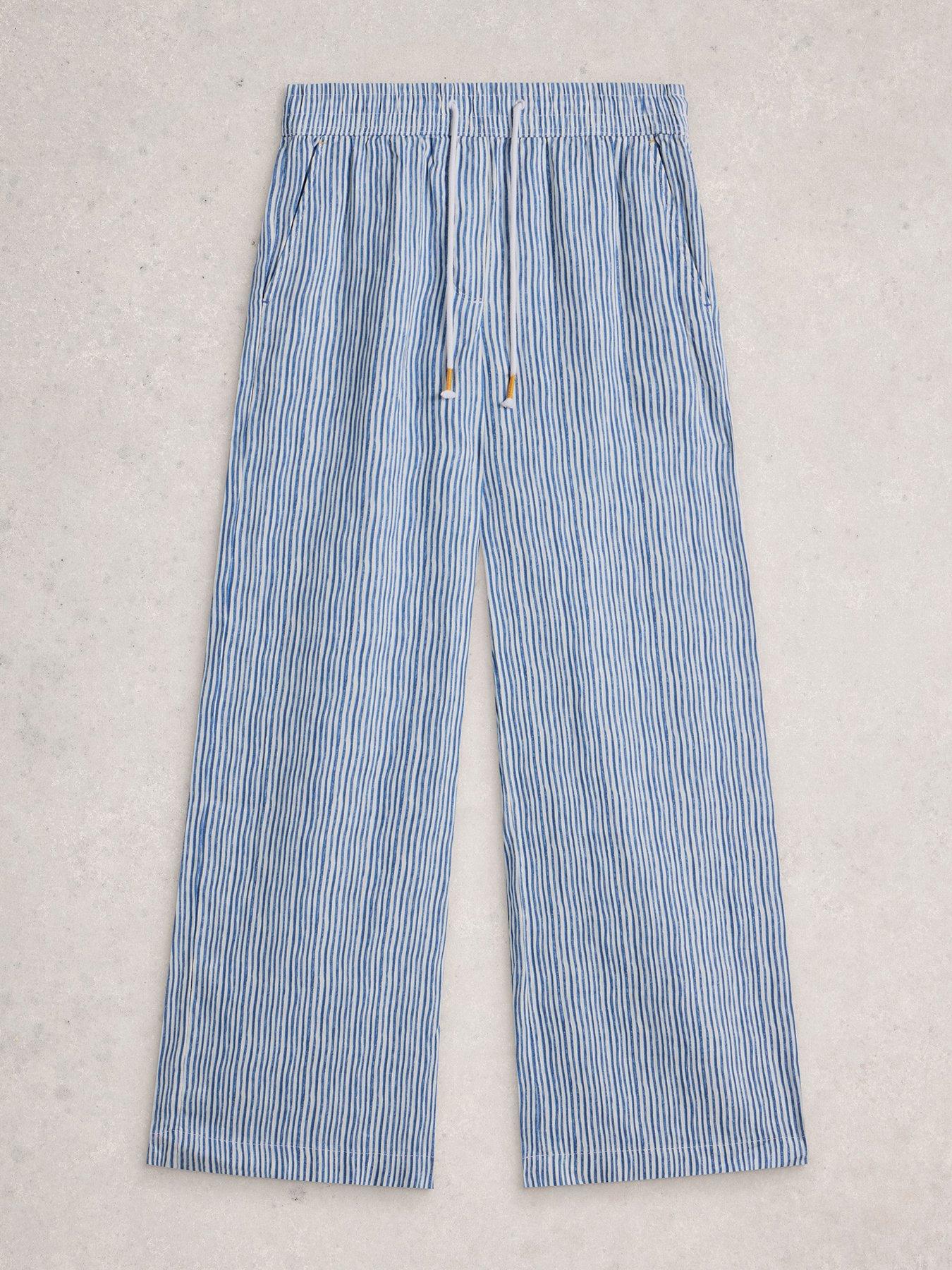  image of white-stuff-ally-linen-wide-leg-trouser