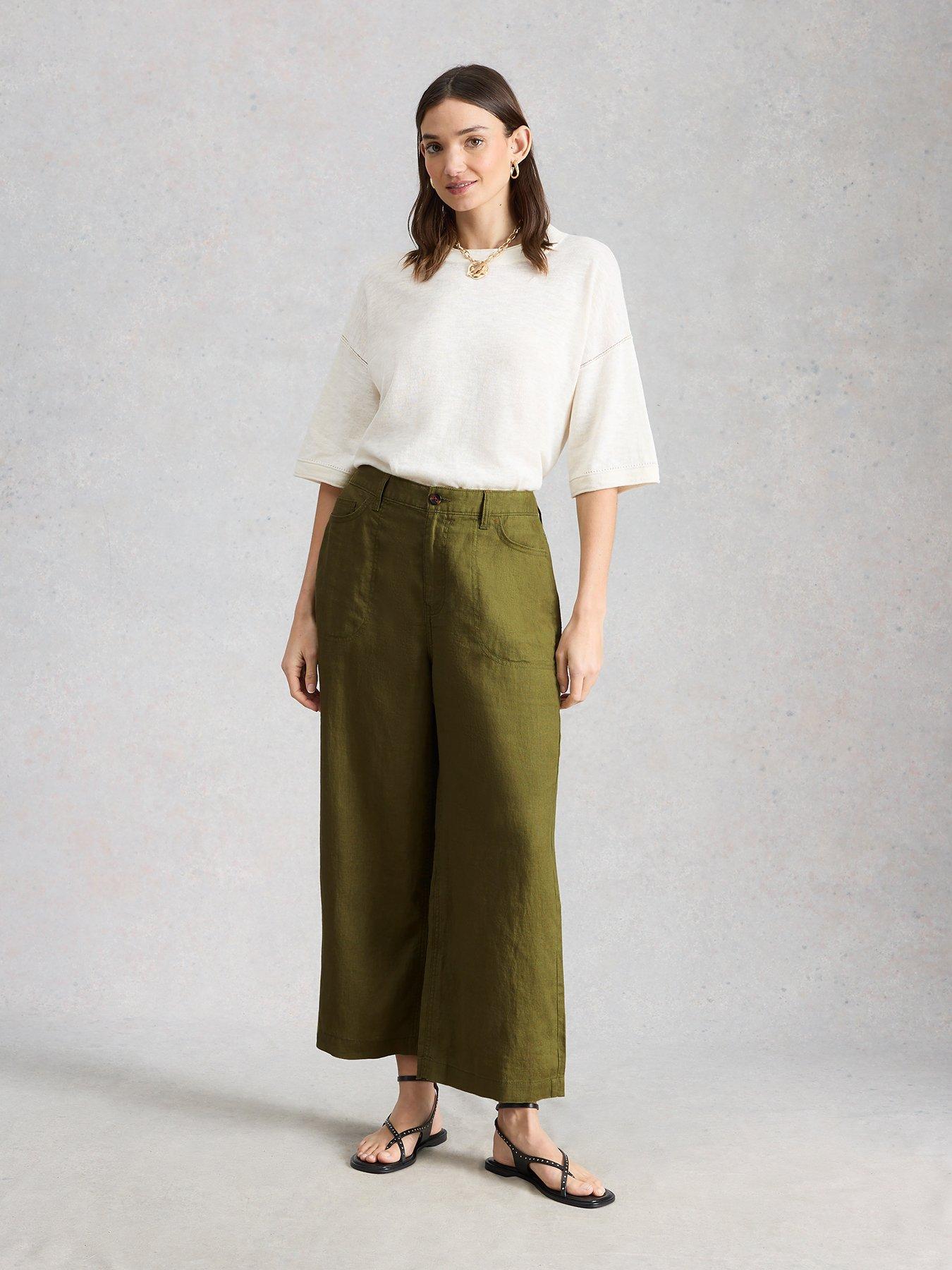  image of white-stuff-tia-linen-wide-leg-crop