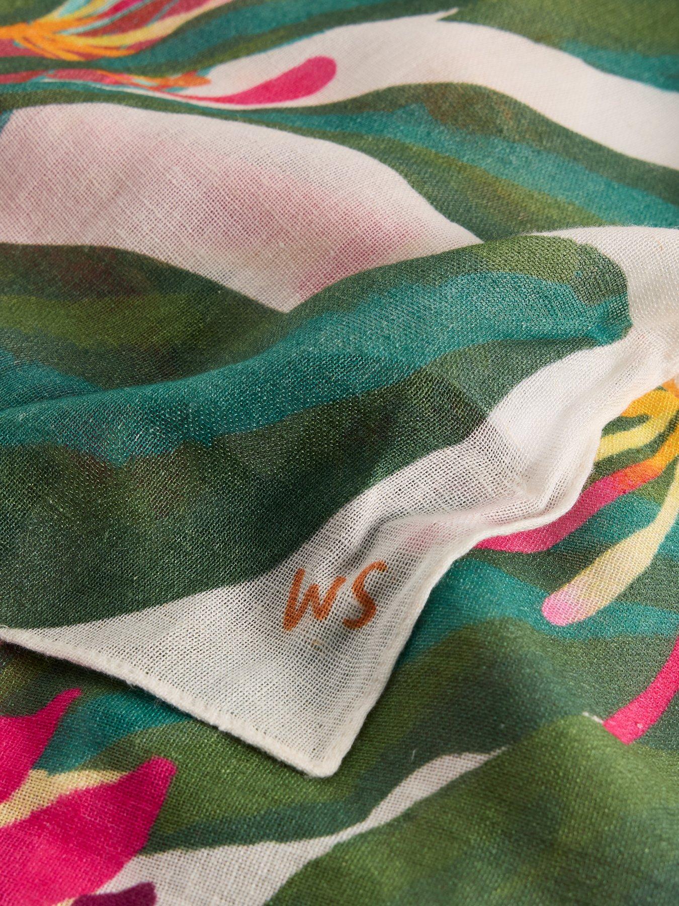  image of white-stuff-lily-printed-scarf