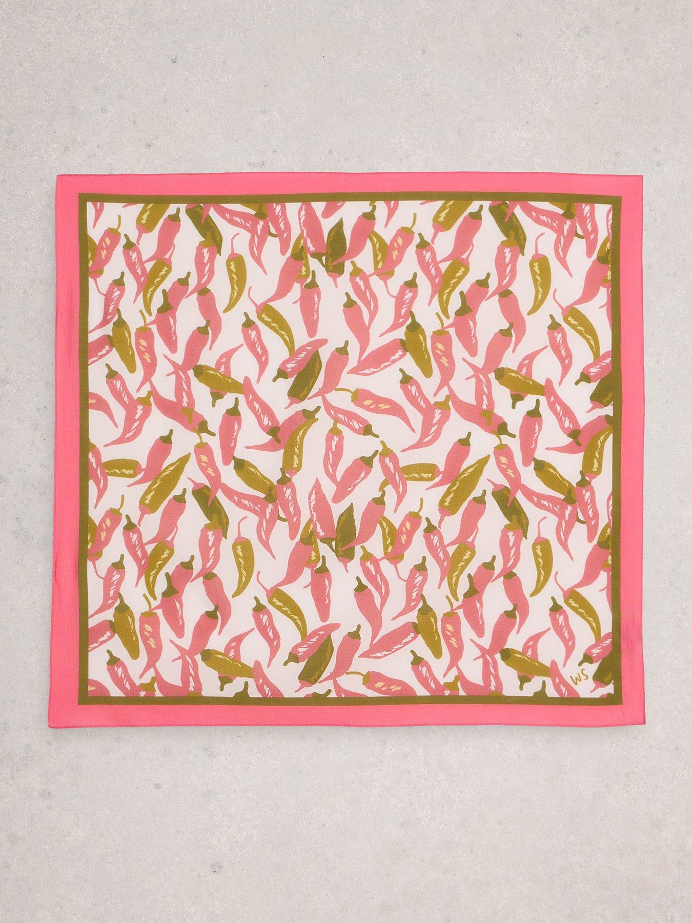 stillFront image of white-stuff-ellie-square-printed-scarf-beige