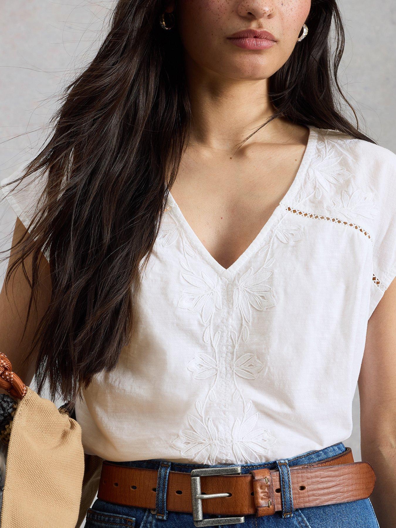 Image 1 of 6 of White Stuff Fliss Floral Top - White