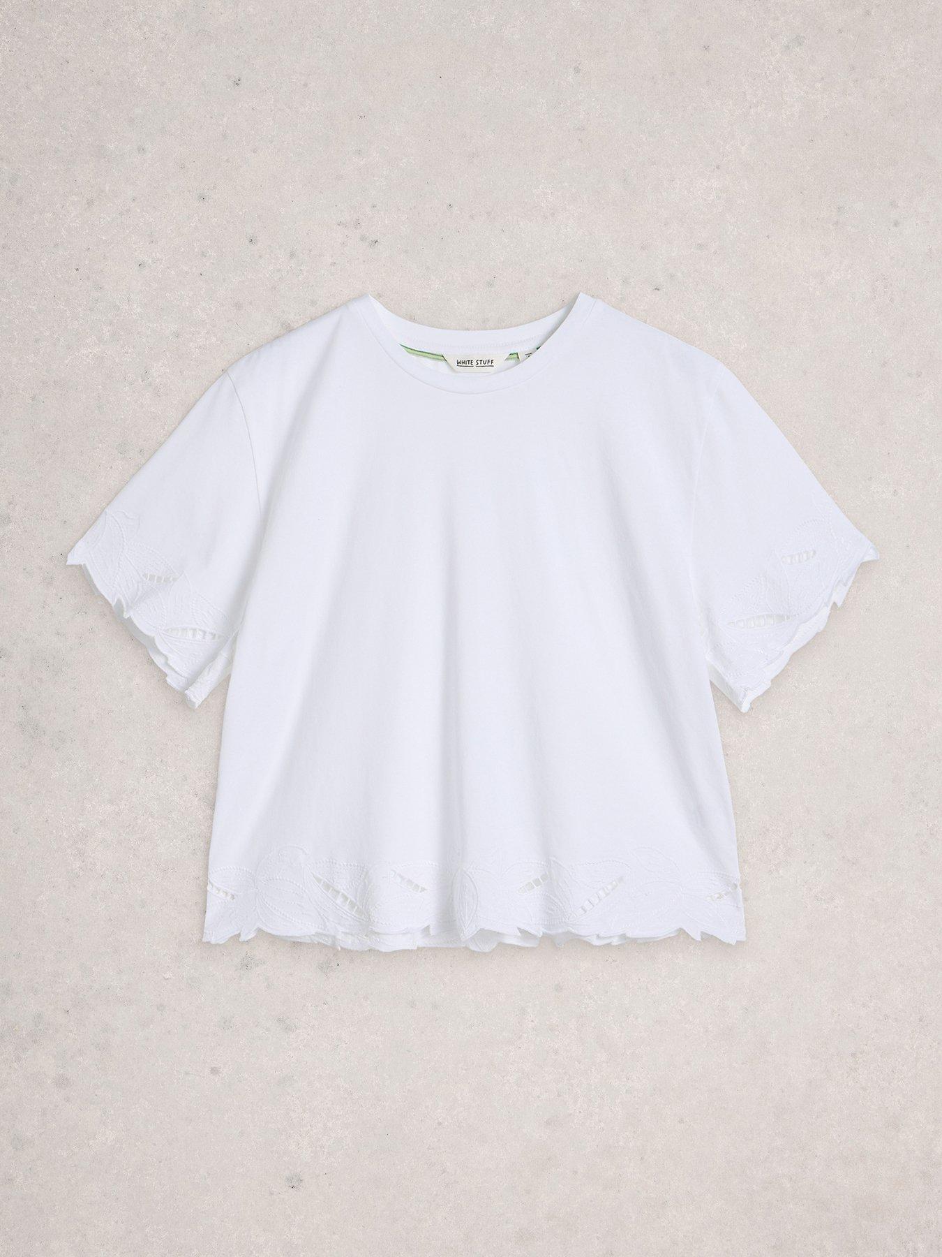 Image 5 of 6 of White Stuff Colleen Cutwork Tee - White