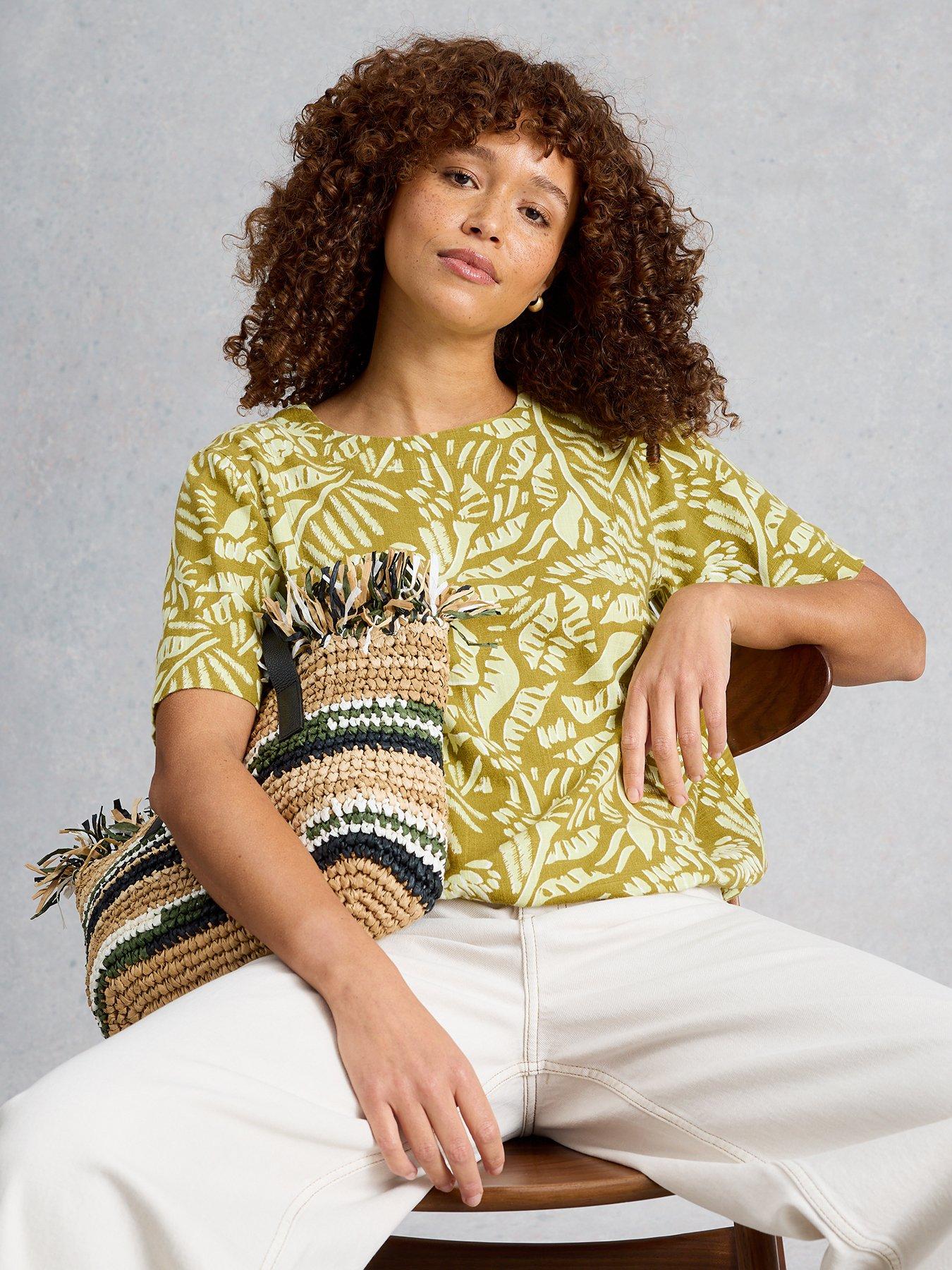 Image 4 of 6 of White Stuff Bree Linen Blend Top - Green