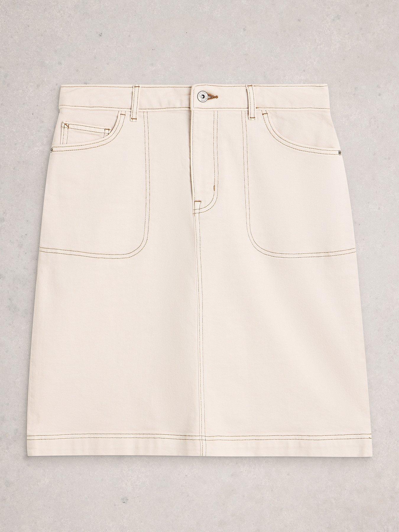 Image 5 of 6 of White Stuff Tia Denim Skirt - White