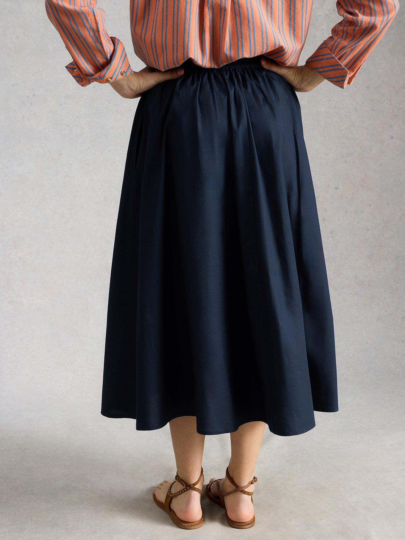 Image 2 of 6 of White Stuff Abigail Midi Skirt - Blue