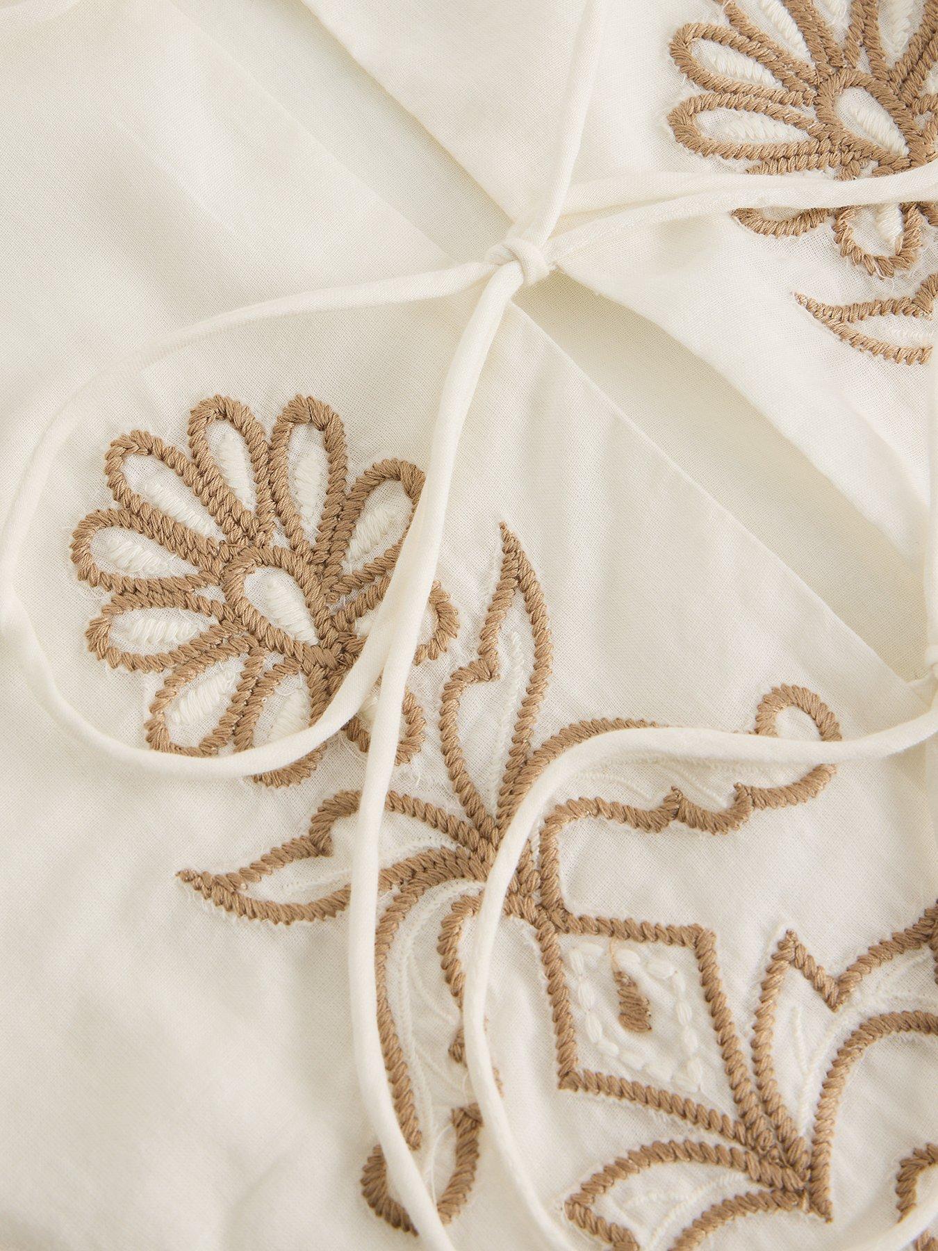 Image 6 of 6 of White Stuff Erin Tie Front Top - White