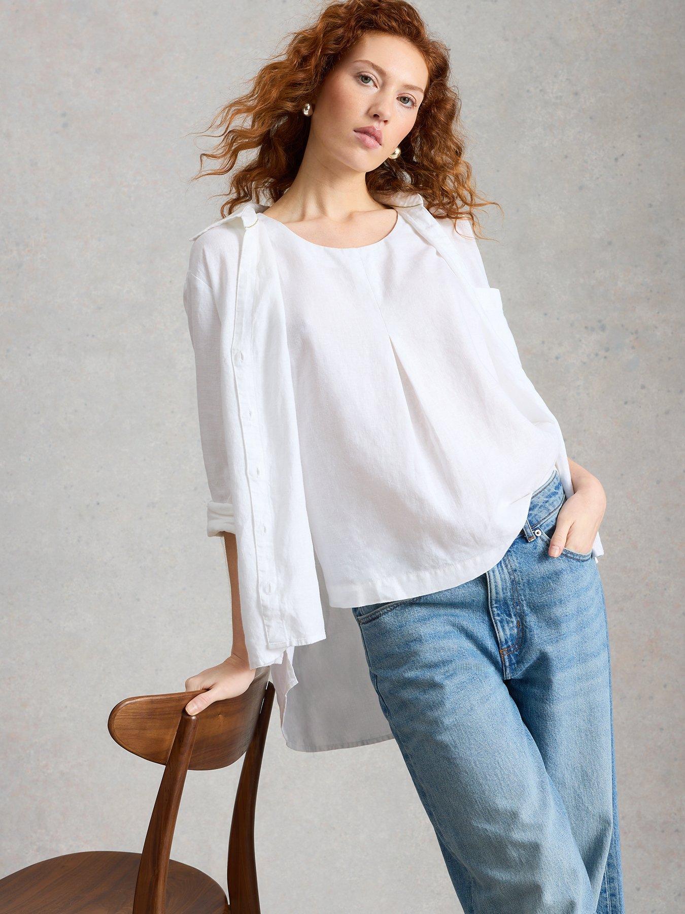Image 4 of 6 of White Stuff Paradise Linen Vest - White