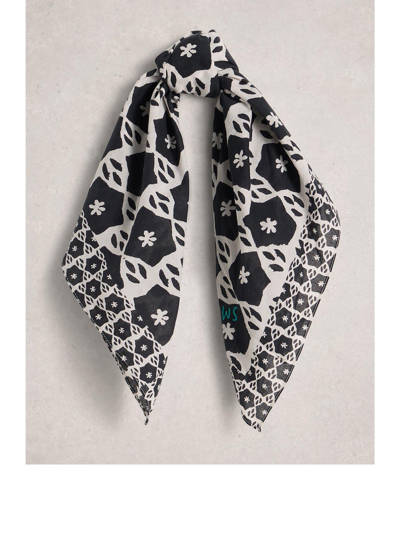front image of white-stuff-ellie-square-printed-scarf