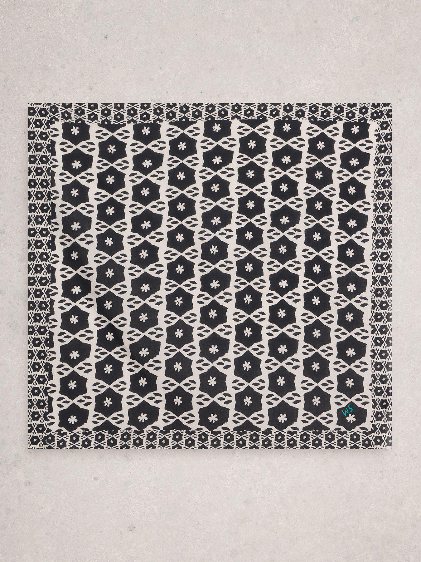 stillFront image of white-stuff-ellie-square-printed-scarf