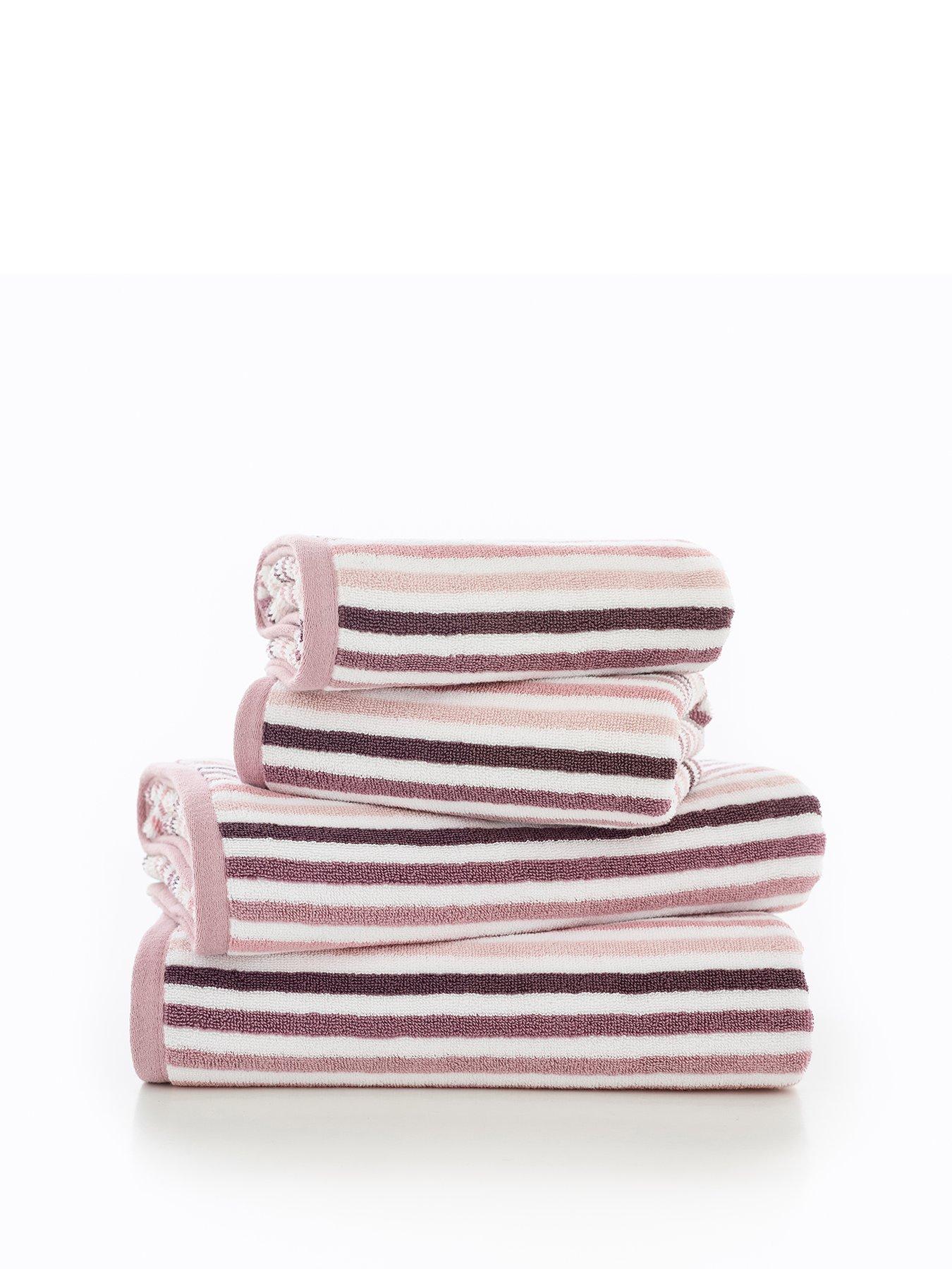  image of deyongs-bliss-linear-stripe-hand-towel--nbsppink