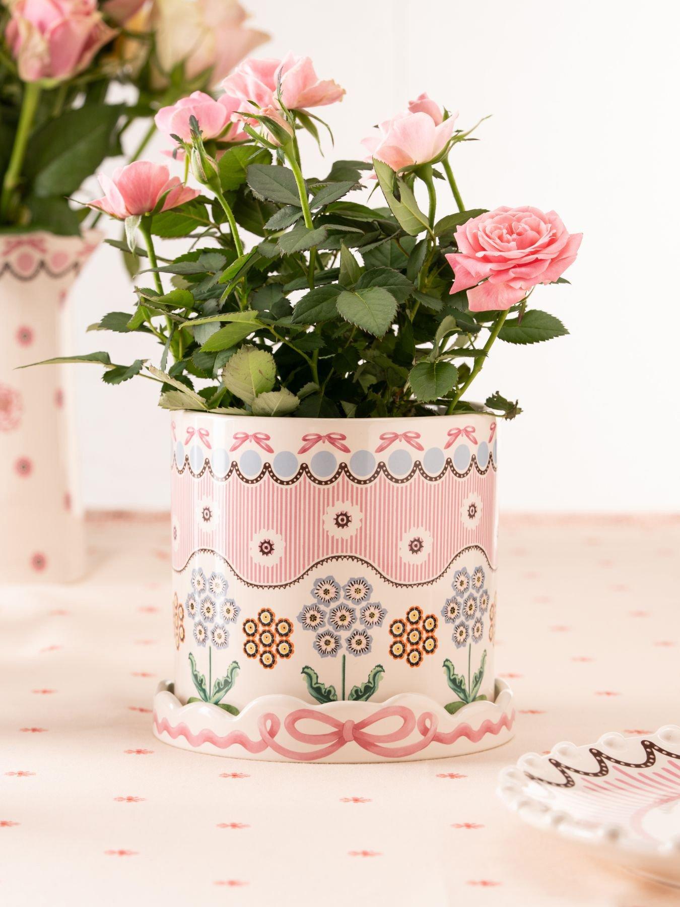Cath Kidston Spitalfields Silk Plantpot with Tray