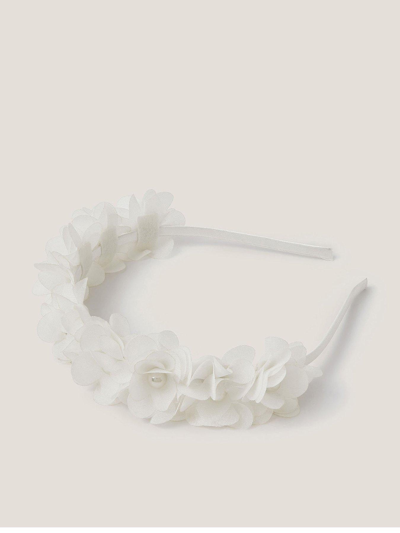 Image 1 of 2 of Monsoon Girls Corsage Floral Pearl Headband - Ivory