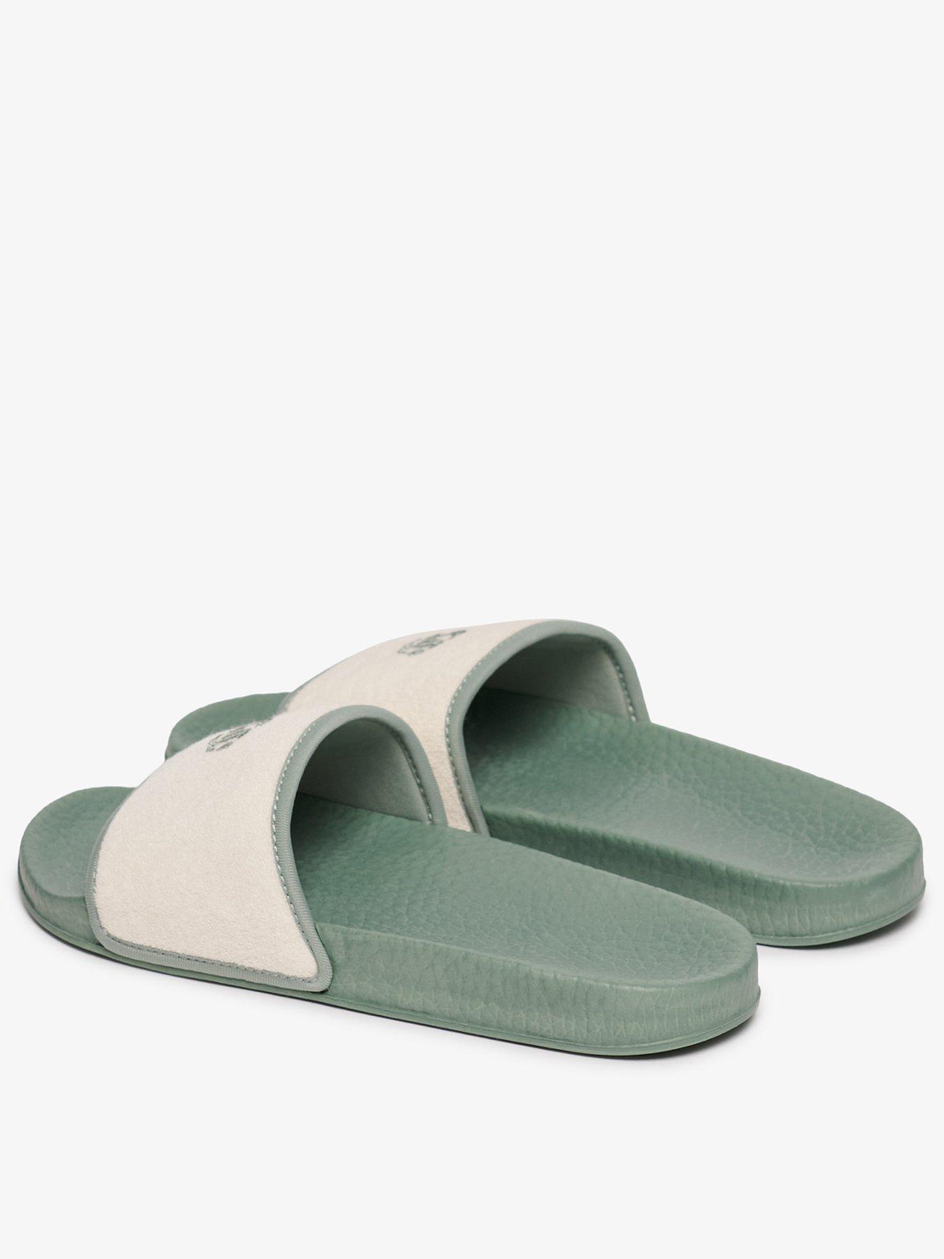 Image 3 of 6 of Superdry Faux Leather Braided Slider - Green