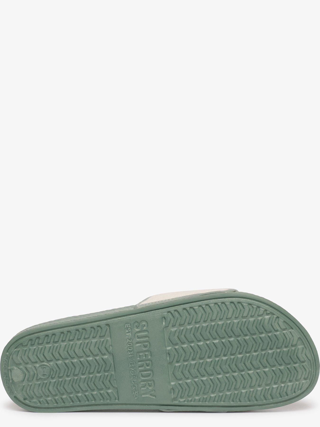 Image 5 of 6 of Superdry Faux Leather Braided Slider - Green