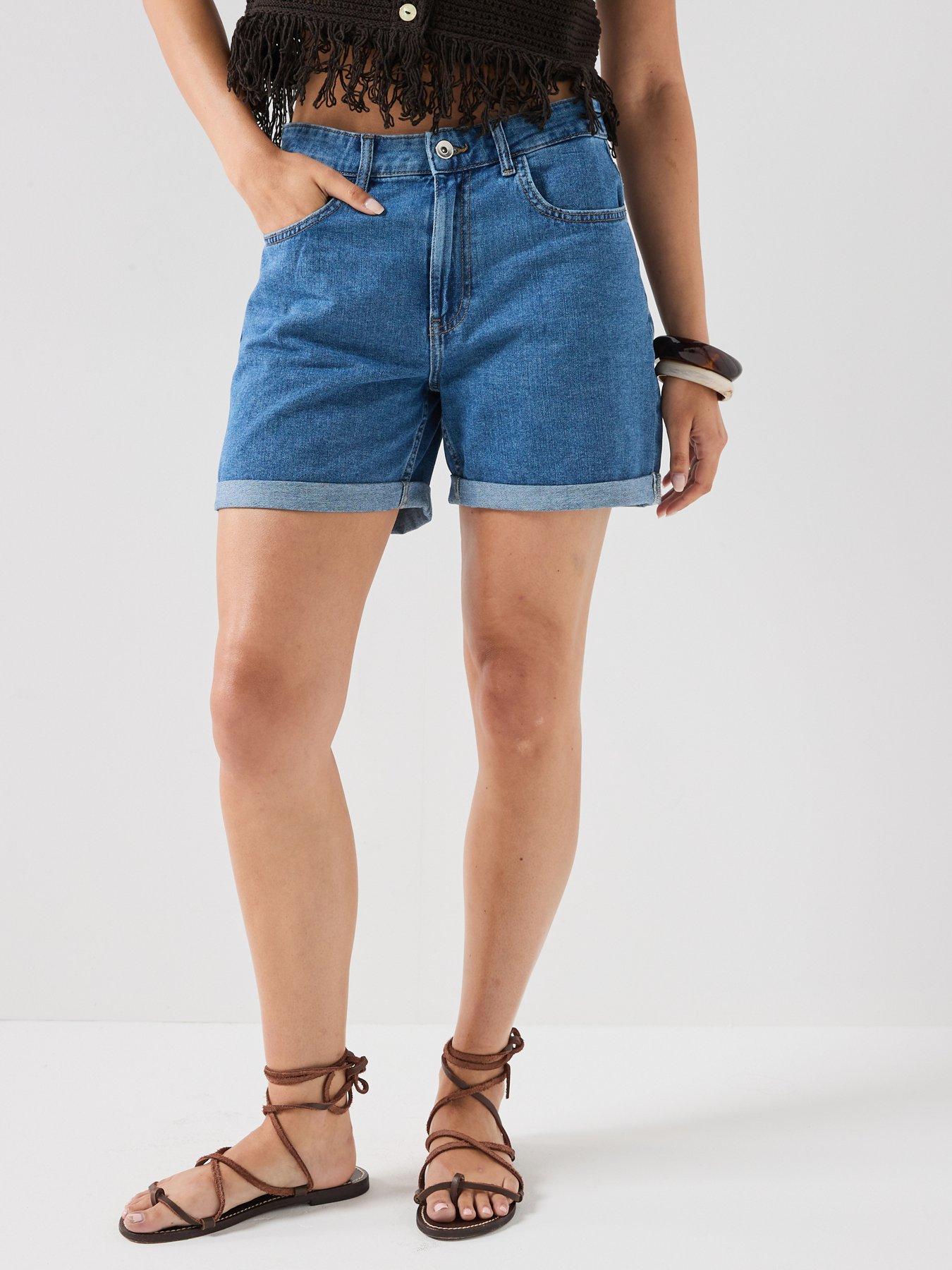 Only Vega Mom Denim Shorts - Blue