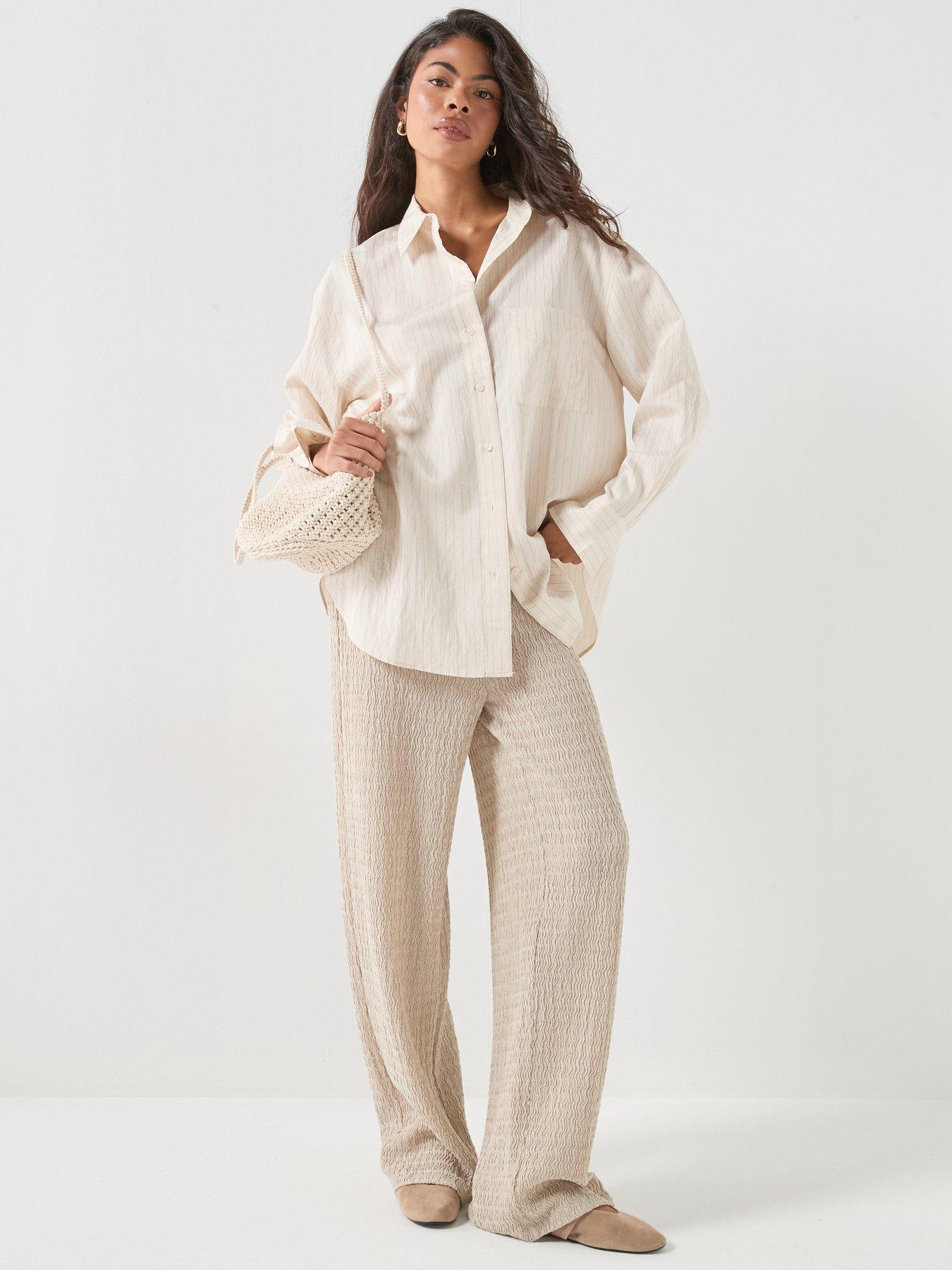  image of only-onlilse-regular-fit-co-ord-trousers-silver-lining