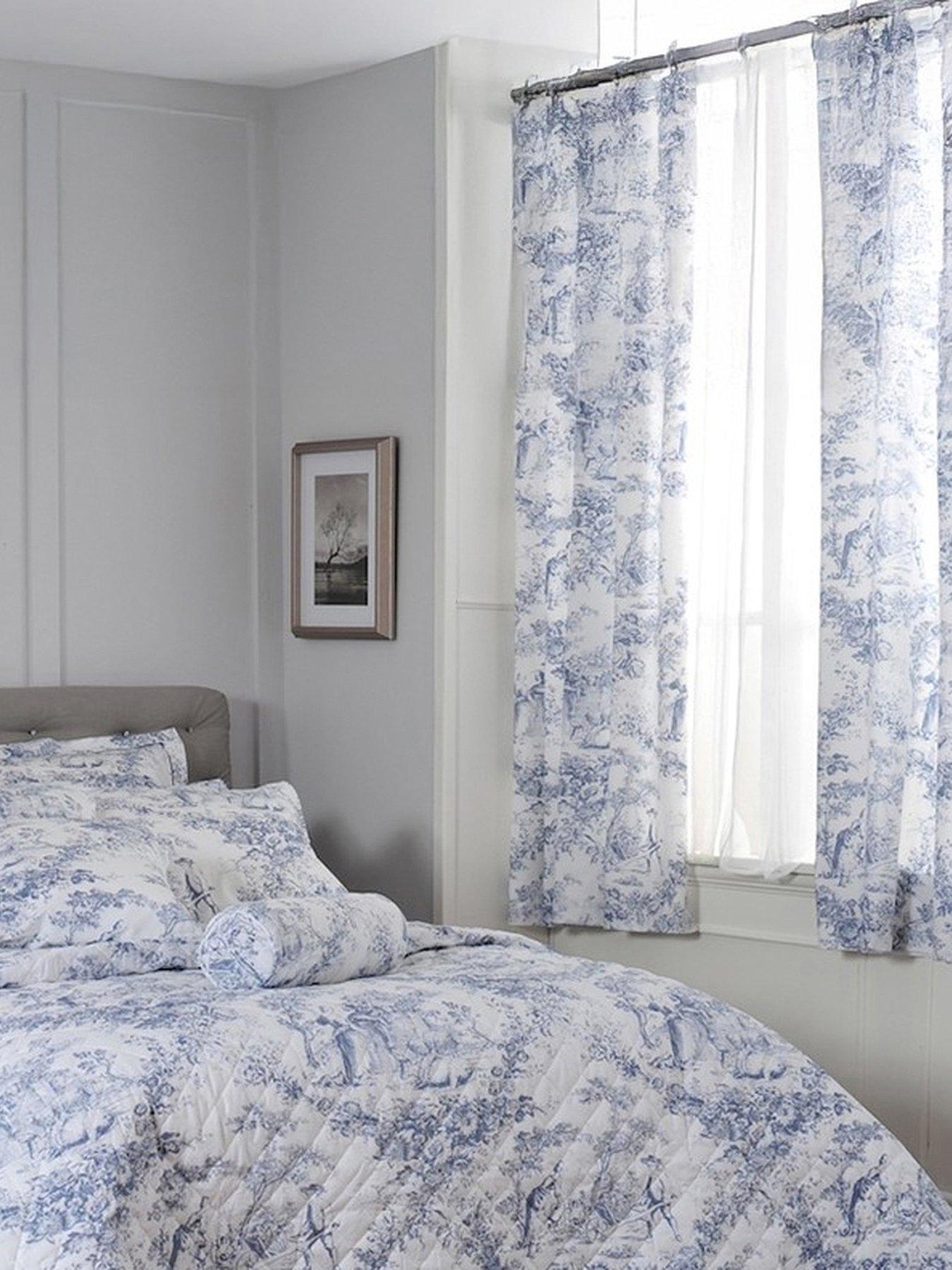 The Lyndon Co TLC 2021 Toile De Jouy Curtains 137cm Blue