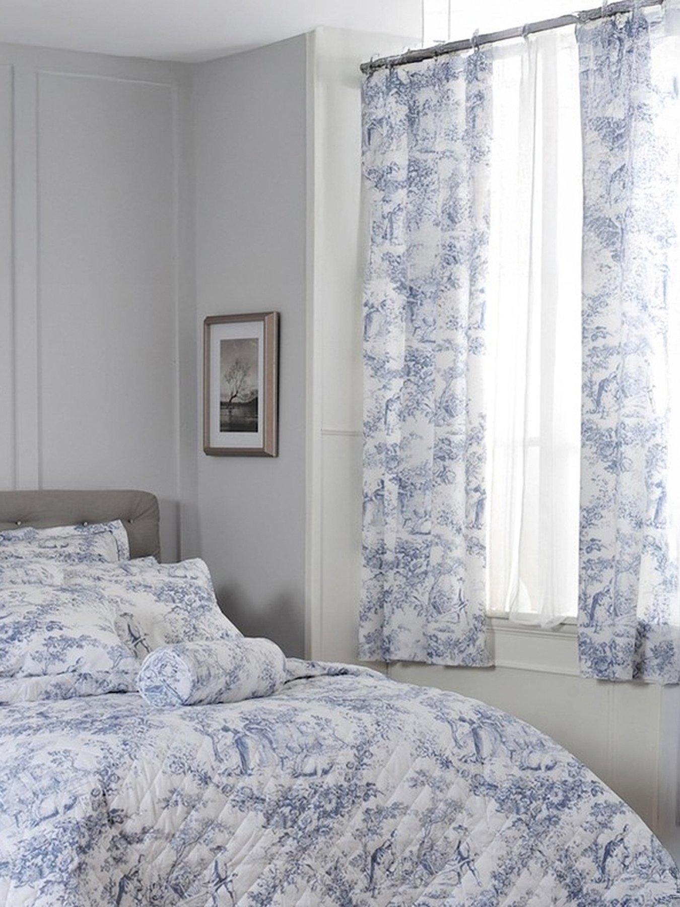 The Lyndon Co TLC 2021 Toile De Jouy Curtains 183cm Blue