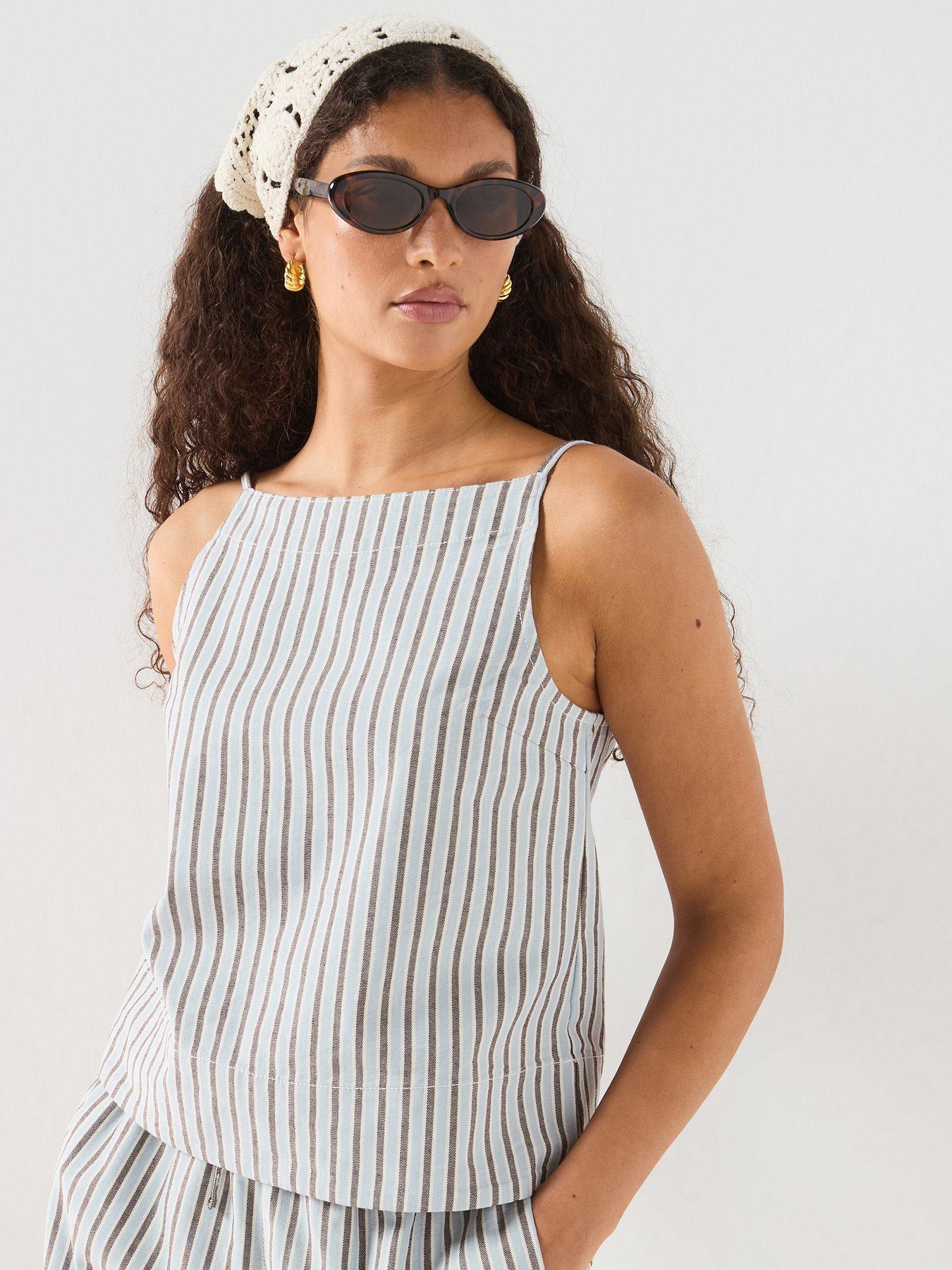 PIECES Billo square Top Denim Cami - Cashmere Blue