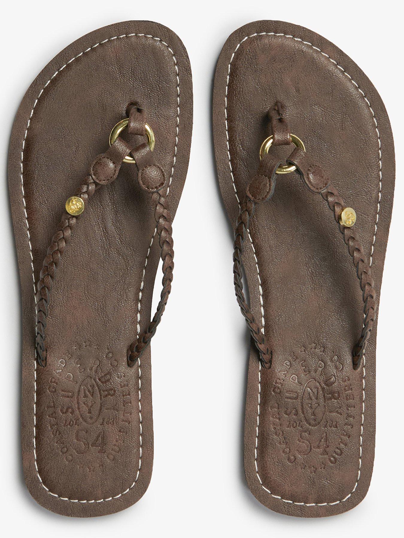  image of superdry-pool-sliders-brown