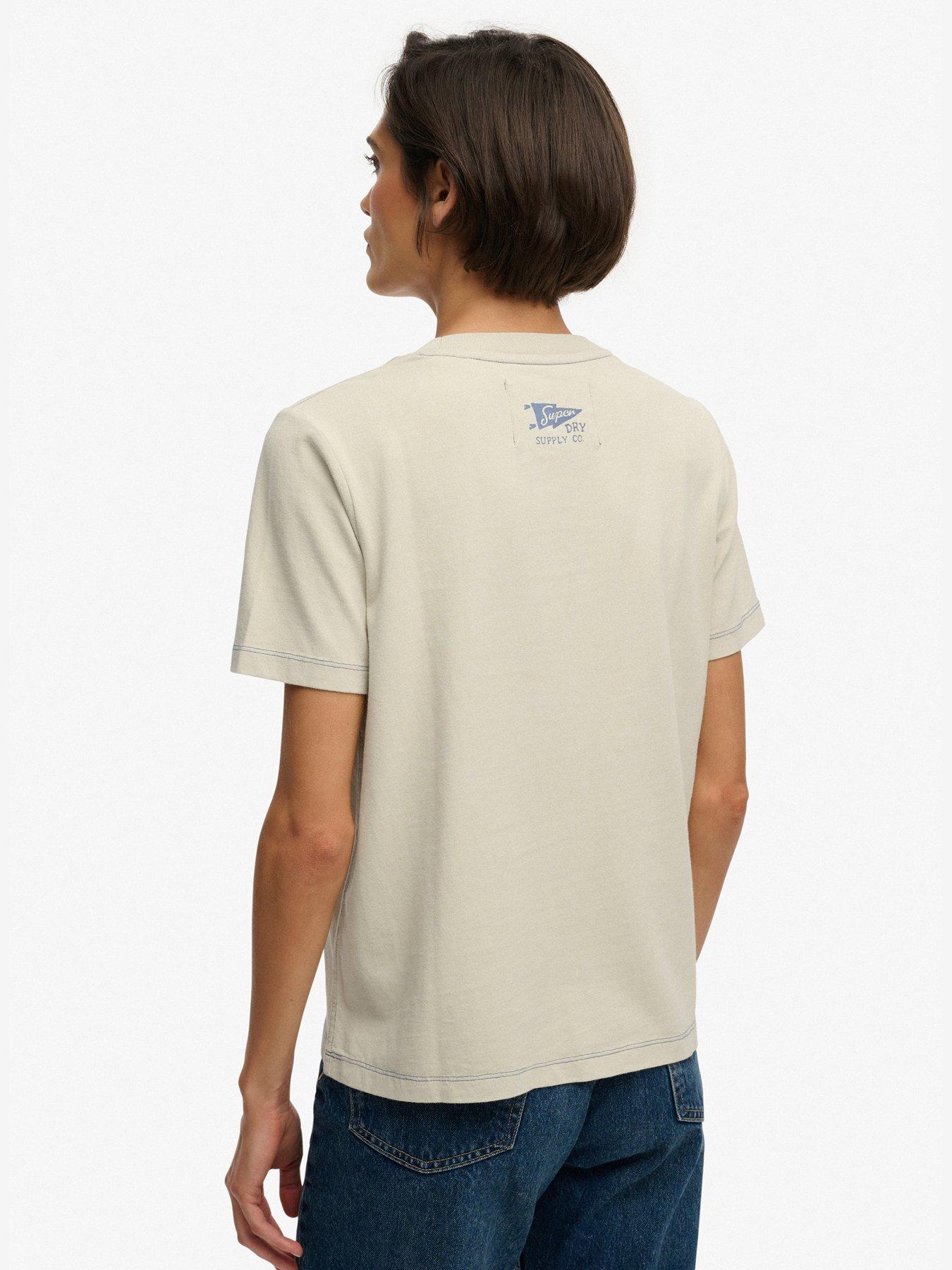 Image 2 of 6 of Superdry Heritage Hamptons T-Shirt - Beige