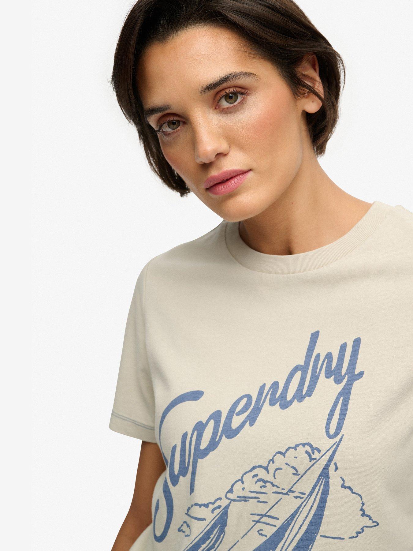 Image 4 of 6 of Superdry Heritage Hamptons T-Shirt - Beige