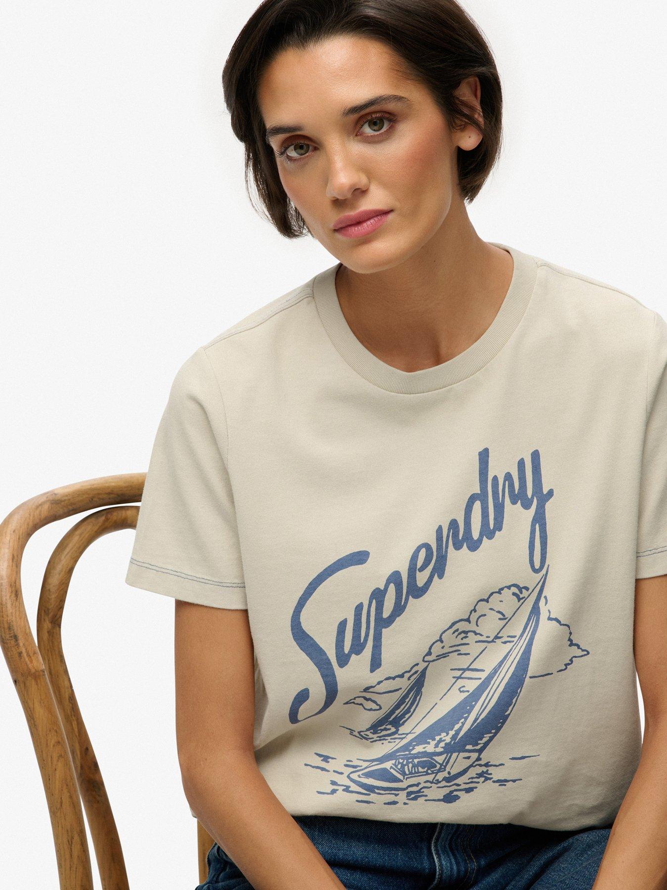 Image 5 of 6 of Superdry Heritage Hamptons T-Shirt - Beige